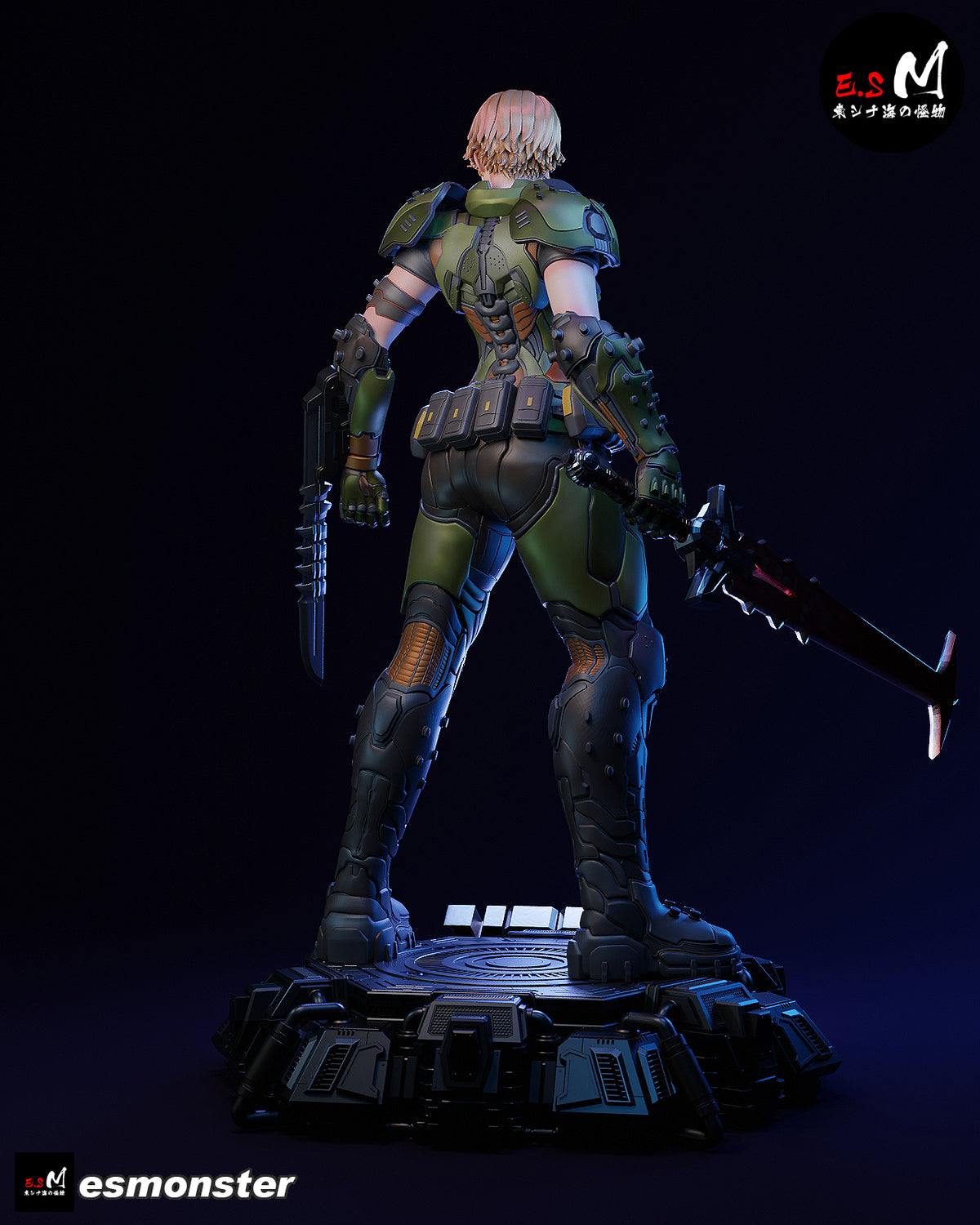 Female Doom Slayer Style Doom Unpainted Resin Garage Model Kit (1/6-1/12)