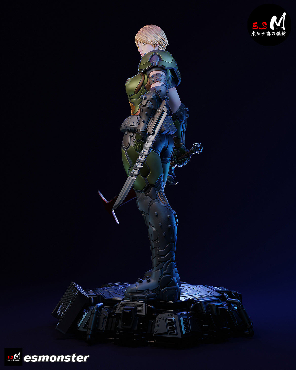 Female Doom Slayer Style Doom Unpainted Resin Garage Model Kit (1/6-1/12)
