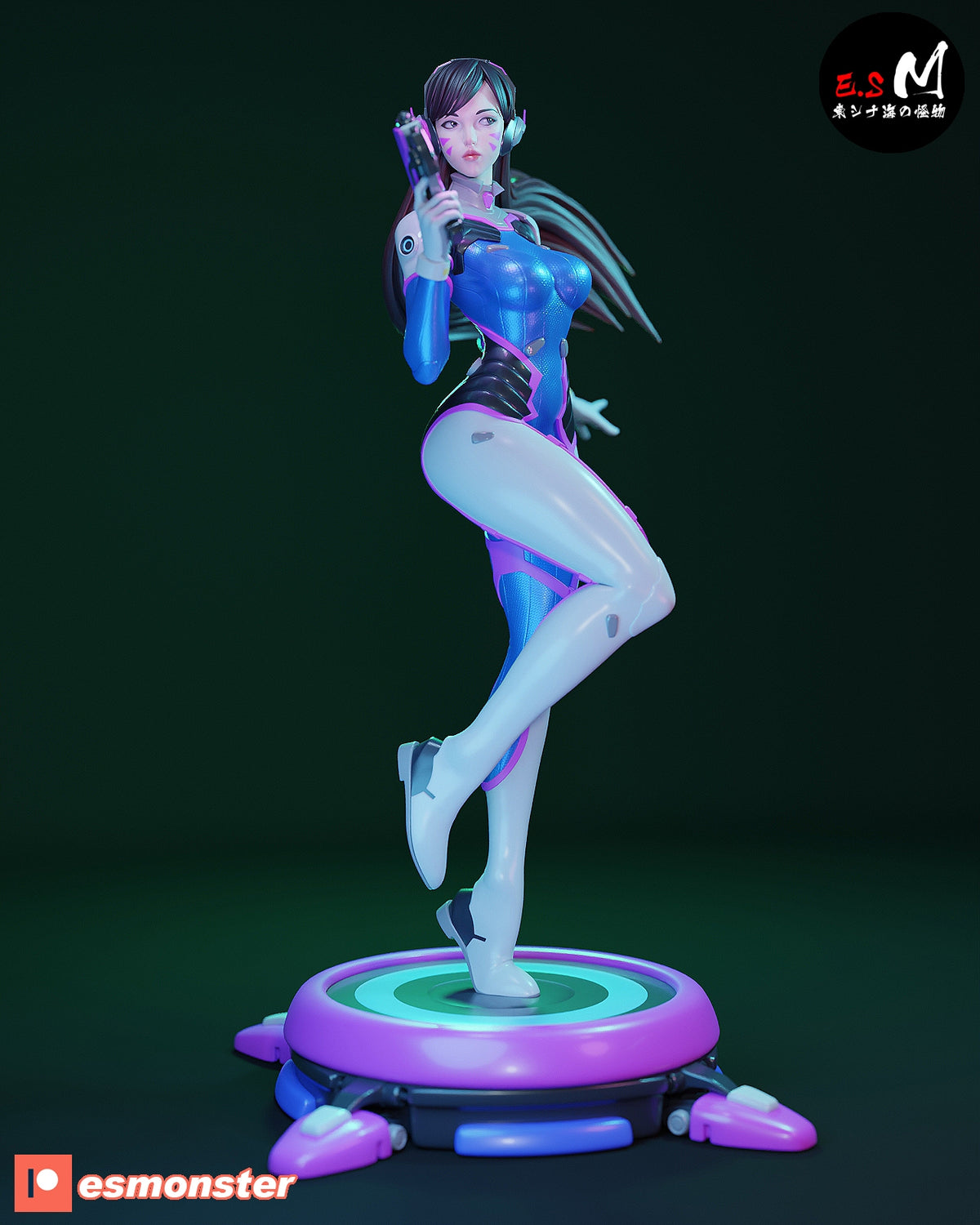 Classic D.Va Style Overwatch Unpainted Resin Garage Model Kit (1/6-1/12)