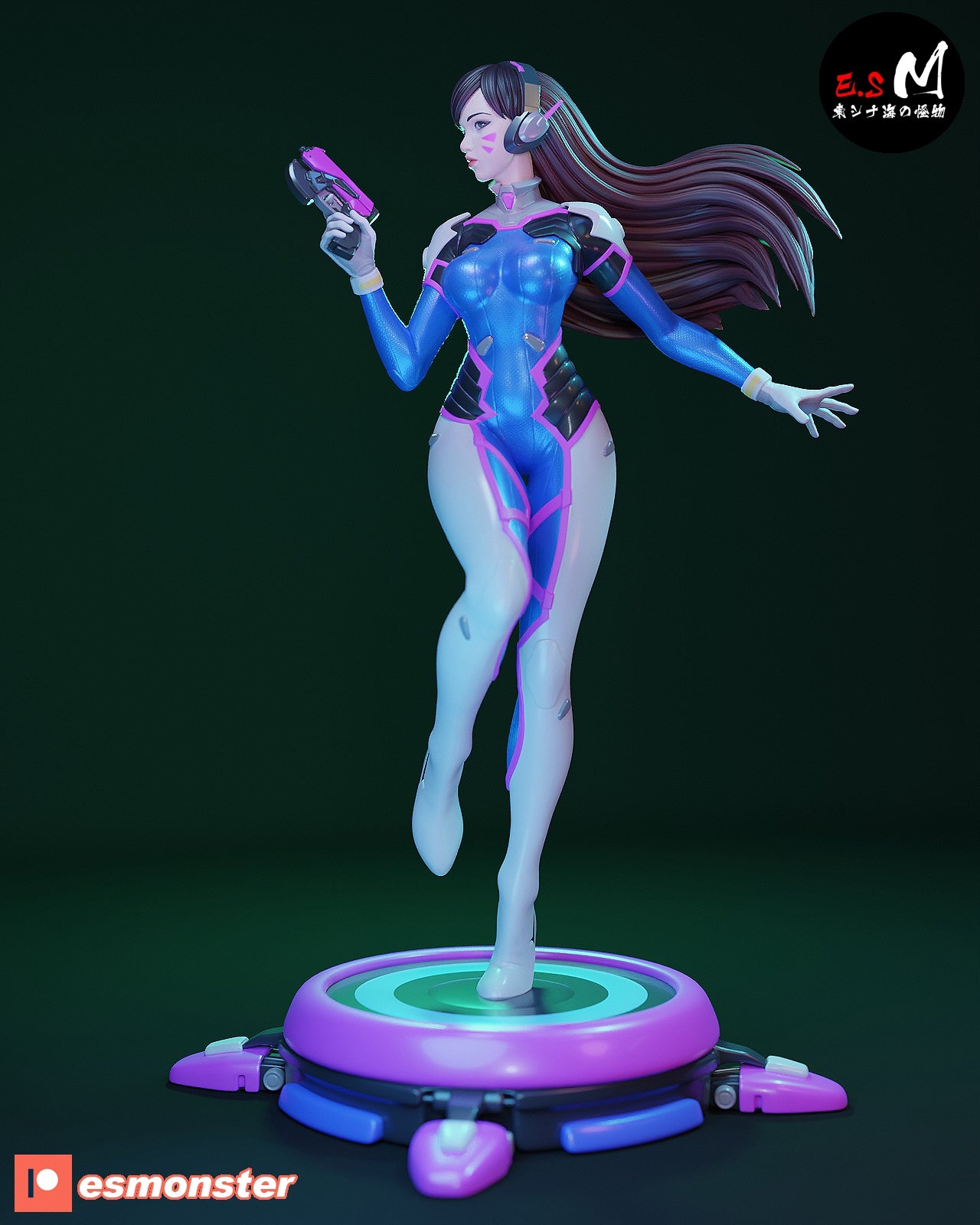 Classic D.Va Style Overwatch Unpainted Resin Garage Model Kit (1/6-1/12)