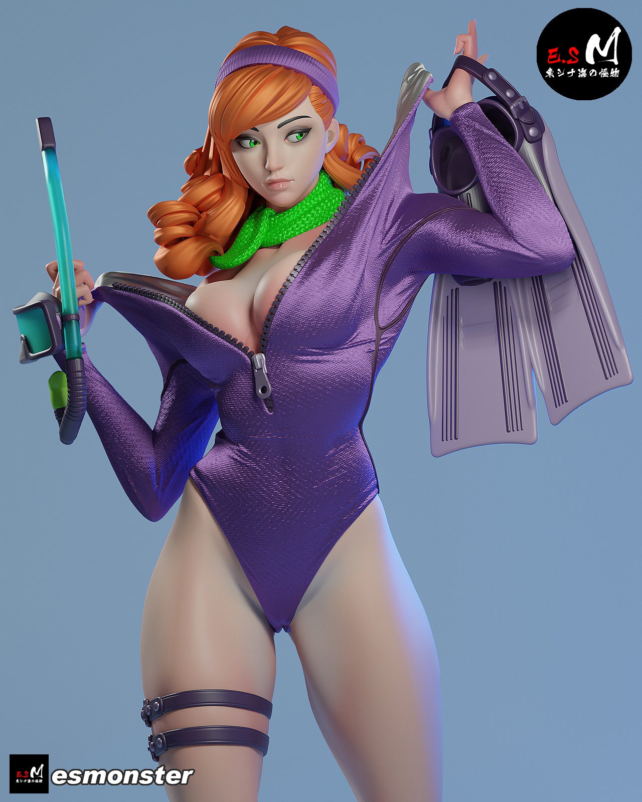 Daphne Snorkel Style Scooby-Doo Cartoon Unpainted Resin Garage Kit (1/6-1/12)
