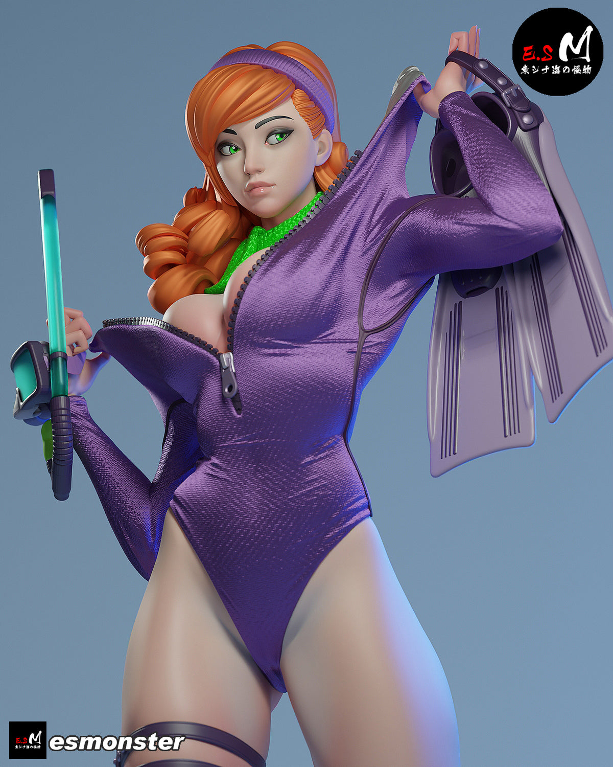 Daphne Snorkel Style Scooby-Doo Cartoon Unpainted Resin Garage Kit (1/6-1/12)