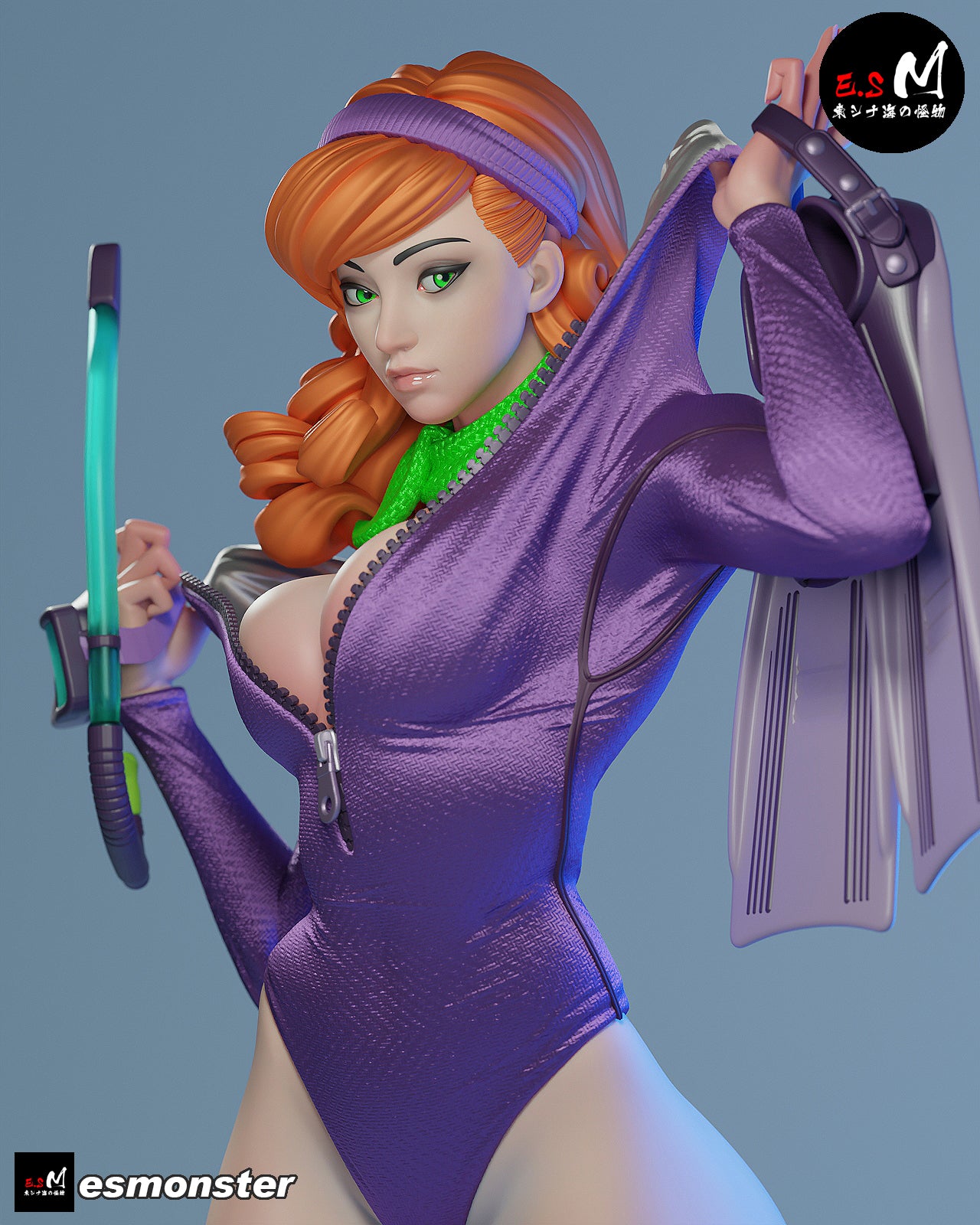 Daphne Snorkel Style Scooby-Doo Cartoon Unpainted Resin Garage Kit (1/6-1/12)