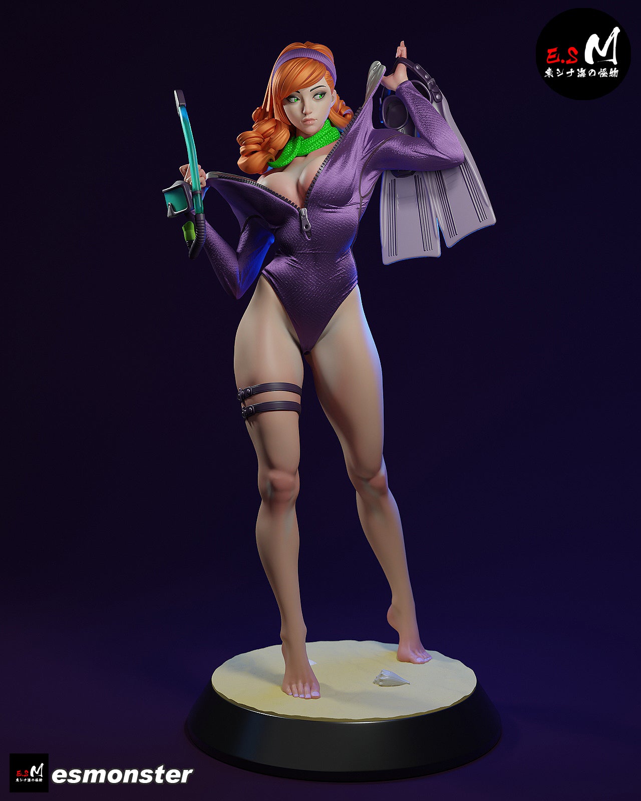 Daphne Snorkel Style Scooby-Doo Cartoon Unpainted Resin Garage Kit (1/6-1/12)