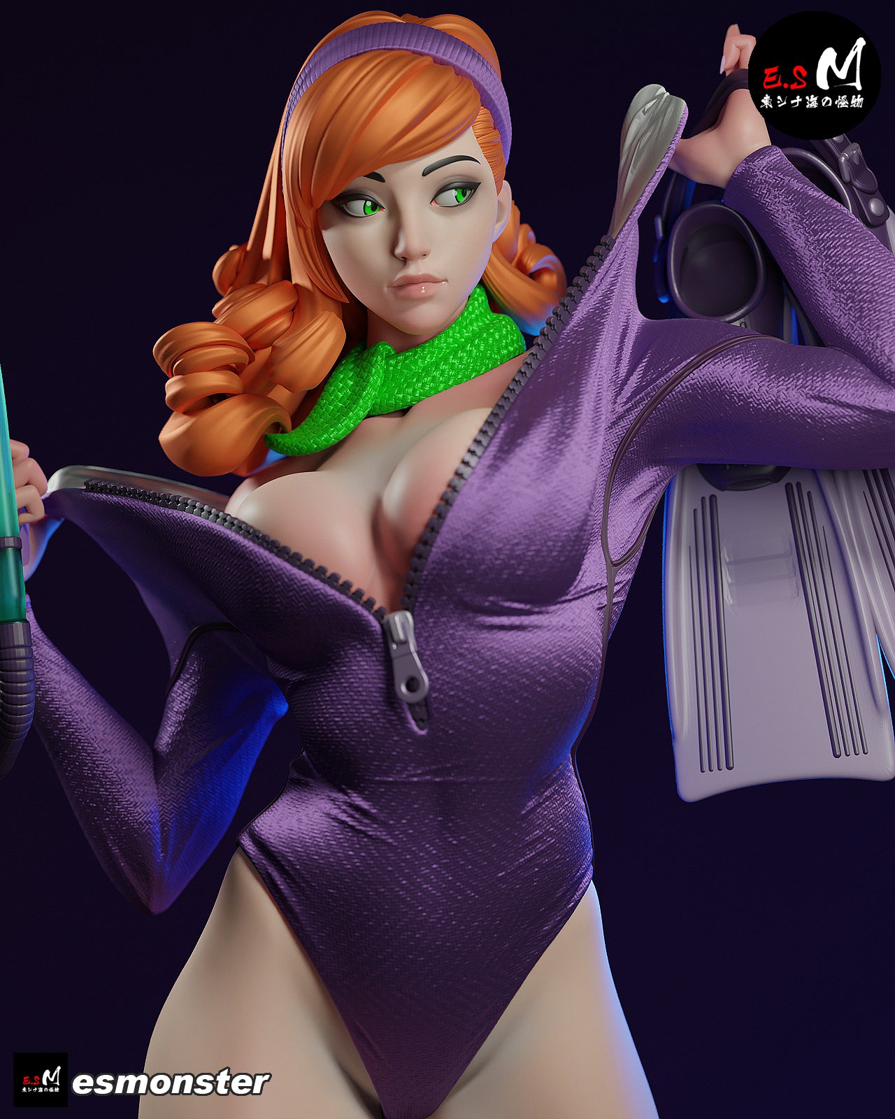 Daphne Snorkel Style Scooby-Doo Cartoon Unpainted Resin Garage Kit (1/6-1/12)