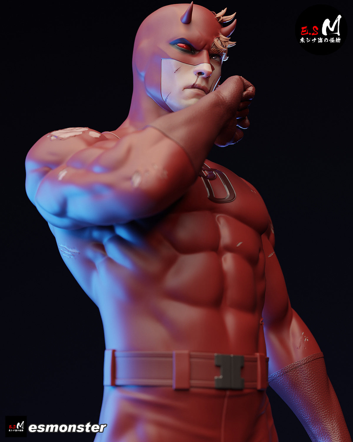 Battle-Worn Daredevil Style Marvel Unpainted Resin Garage Kit (1/6-1/12)