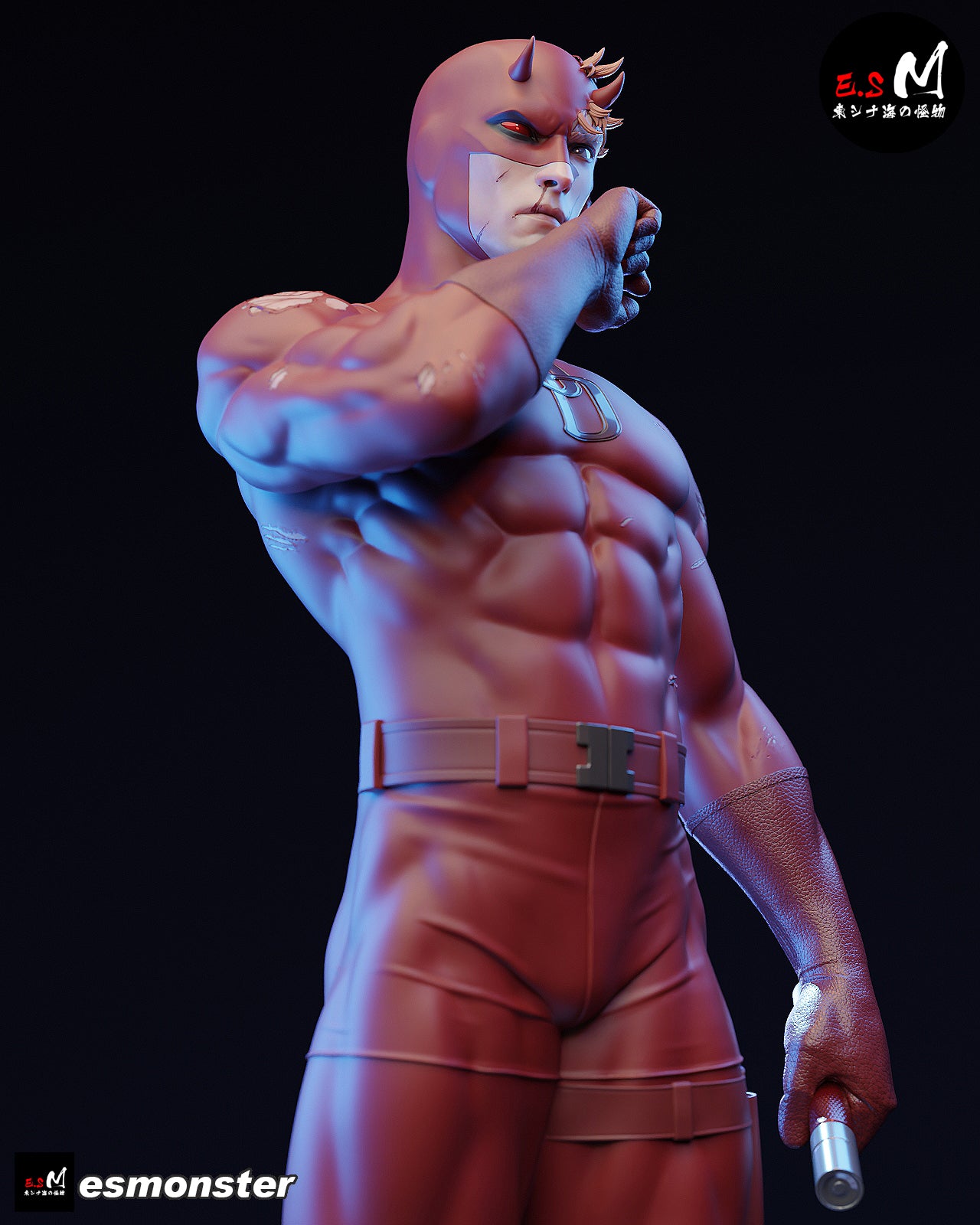 Battle-Worn Daredevil Style Marvel Unpainted Resin Garage Kit (1/6-1/12)
