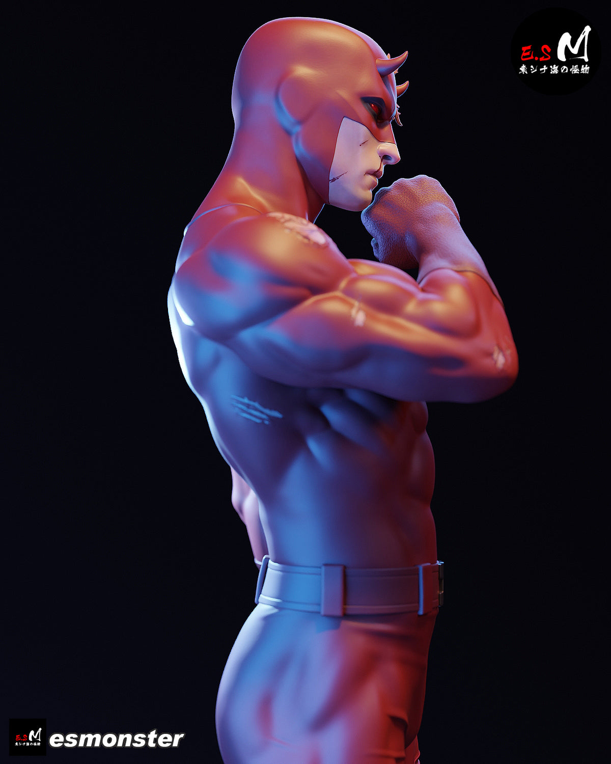 Battle-Worn Daredevil Style Marvel Unpainted Resin Garage Kit (1/6-1/12)