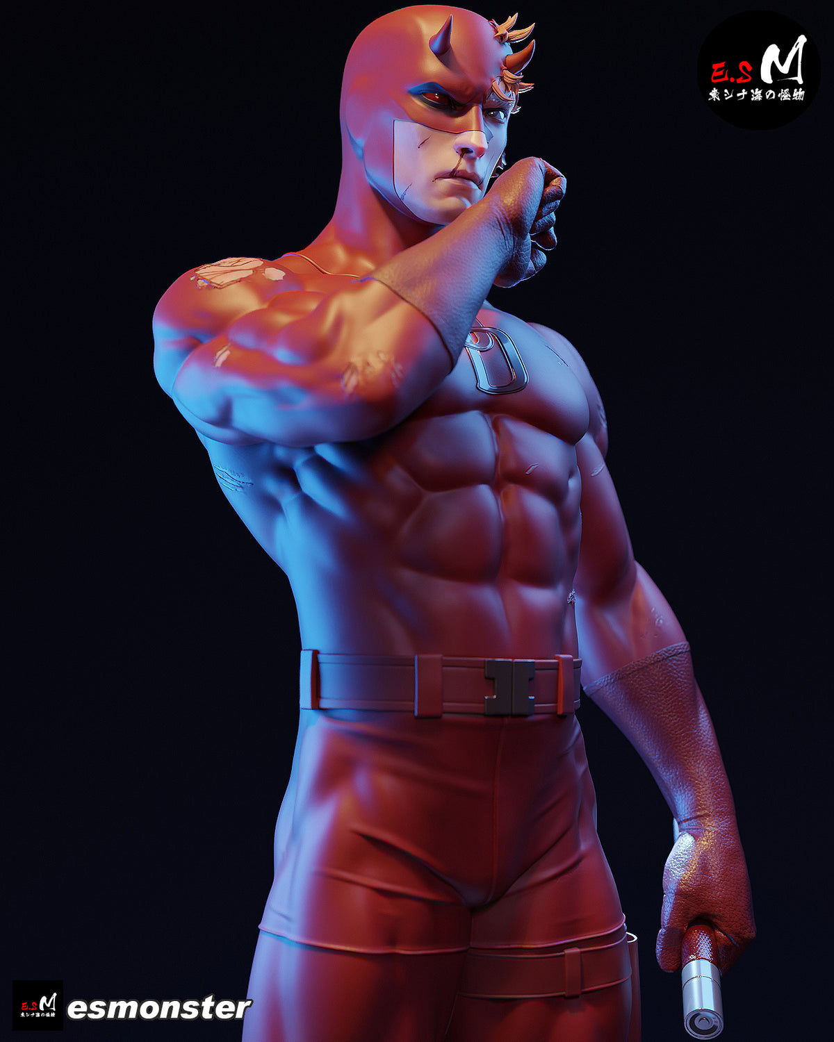 Battle-Worn Daredevil Style Marvel Unpainted Resin Garage Kit (1/6-1/12)