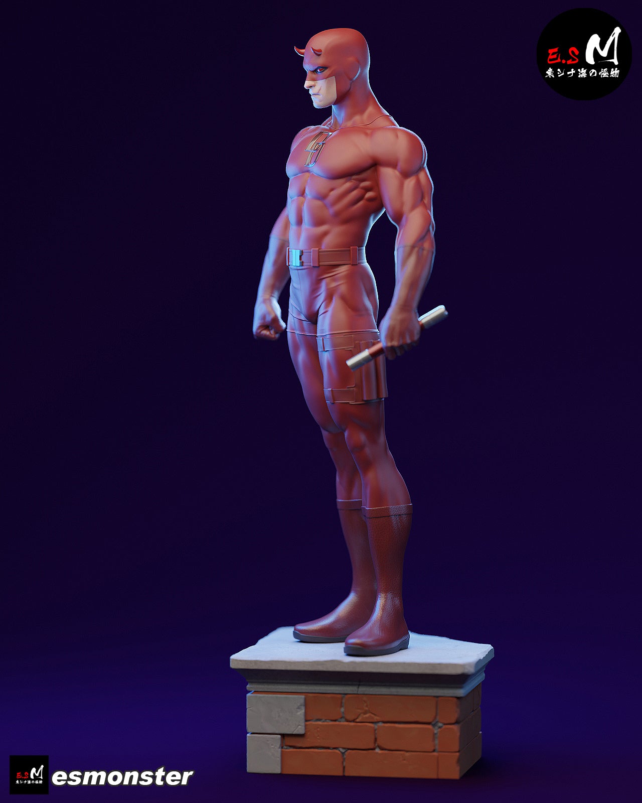 Battle-Worn Daredevil Style Marvel Unpainted Resin Garage Kit (1/6-1/12)