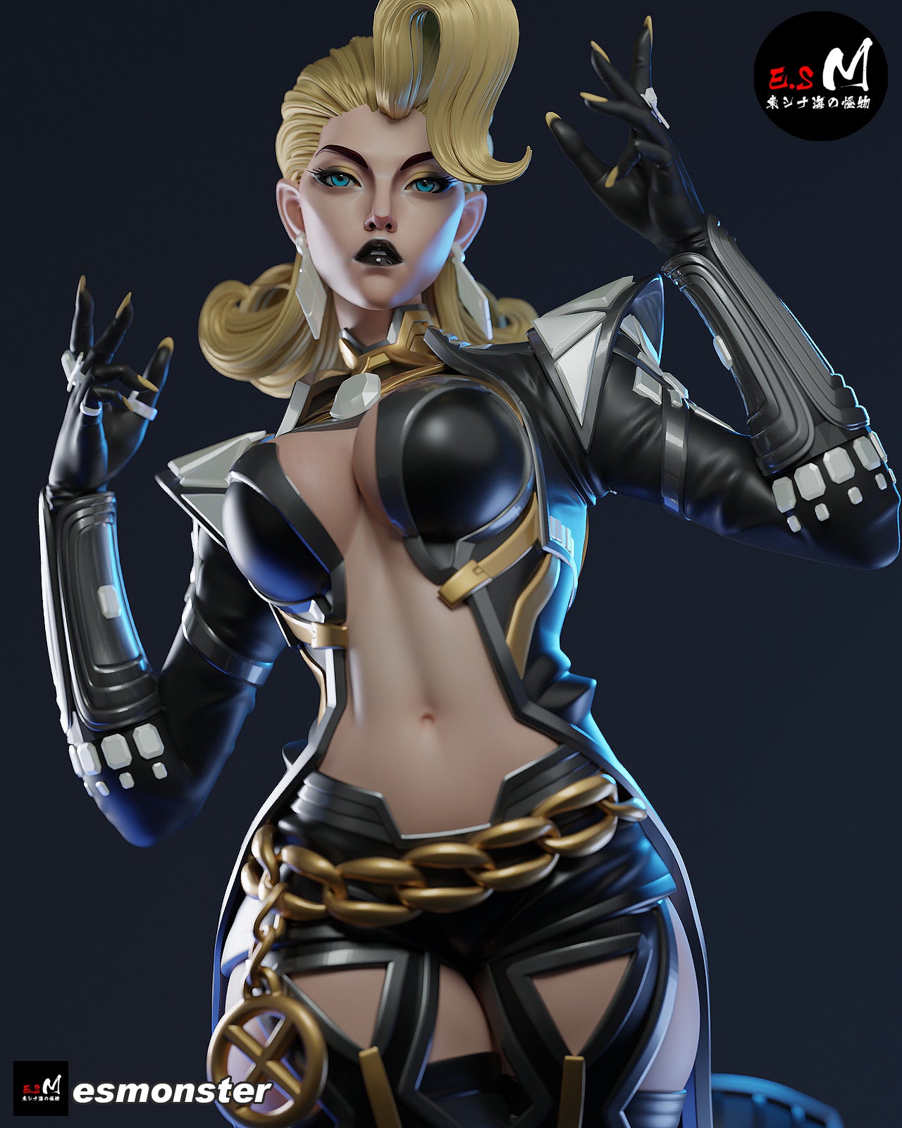 Emma Frost Attack Style X-Men Unpainted Resin Garage Model Kit (1/6-1/12)