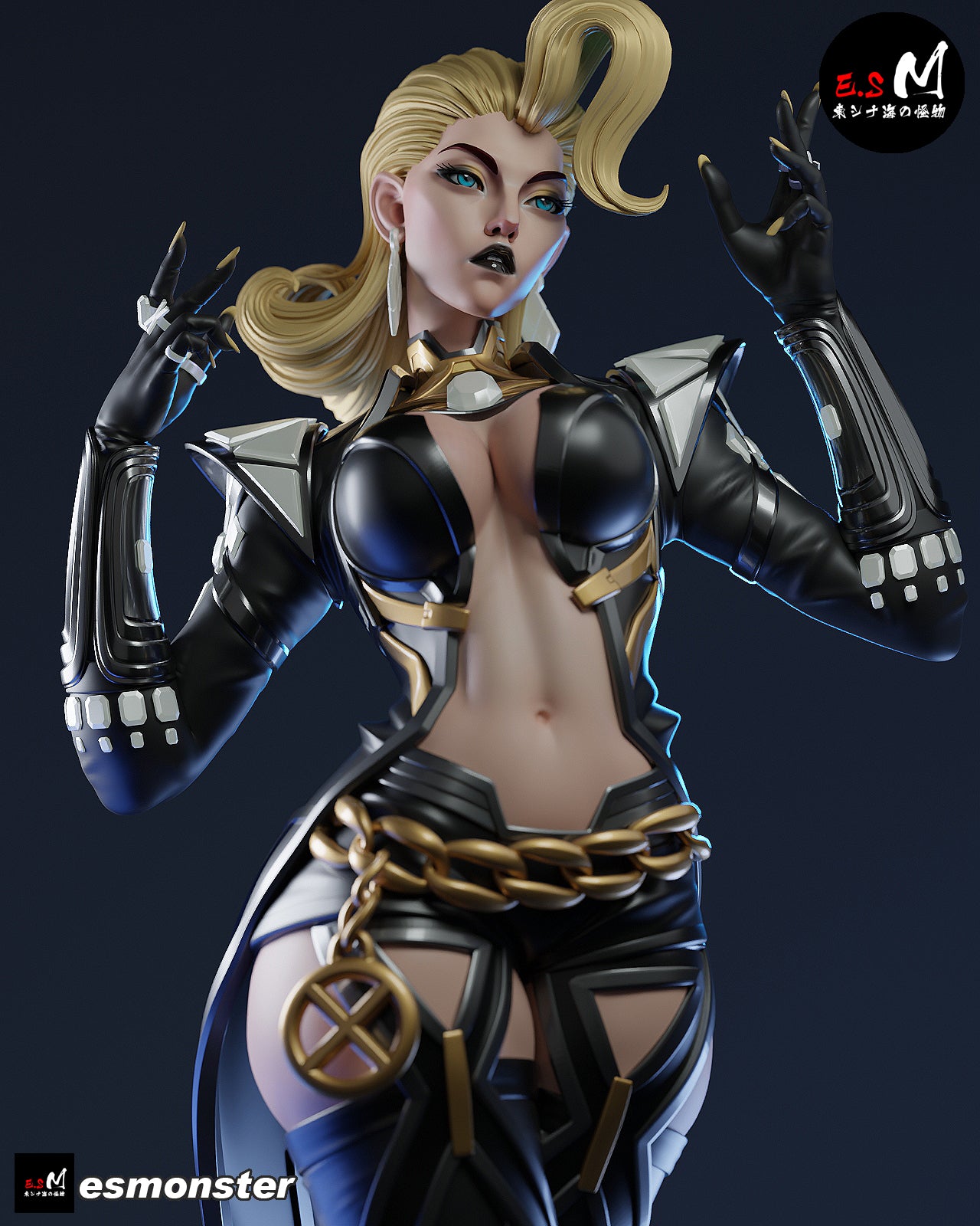 Emma Frost Attack Style X-Men Unpainted Resin Garage Model Kit (1/6-1/12)