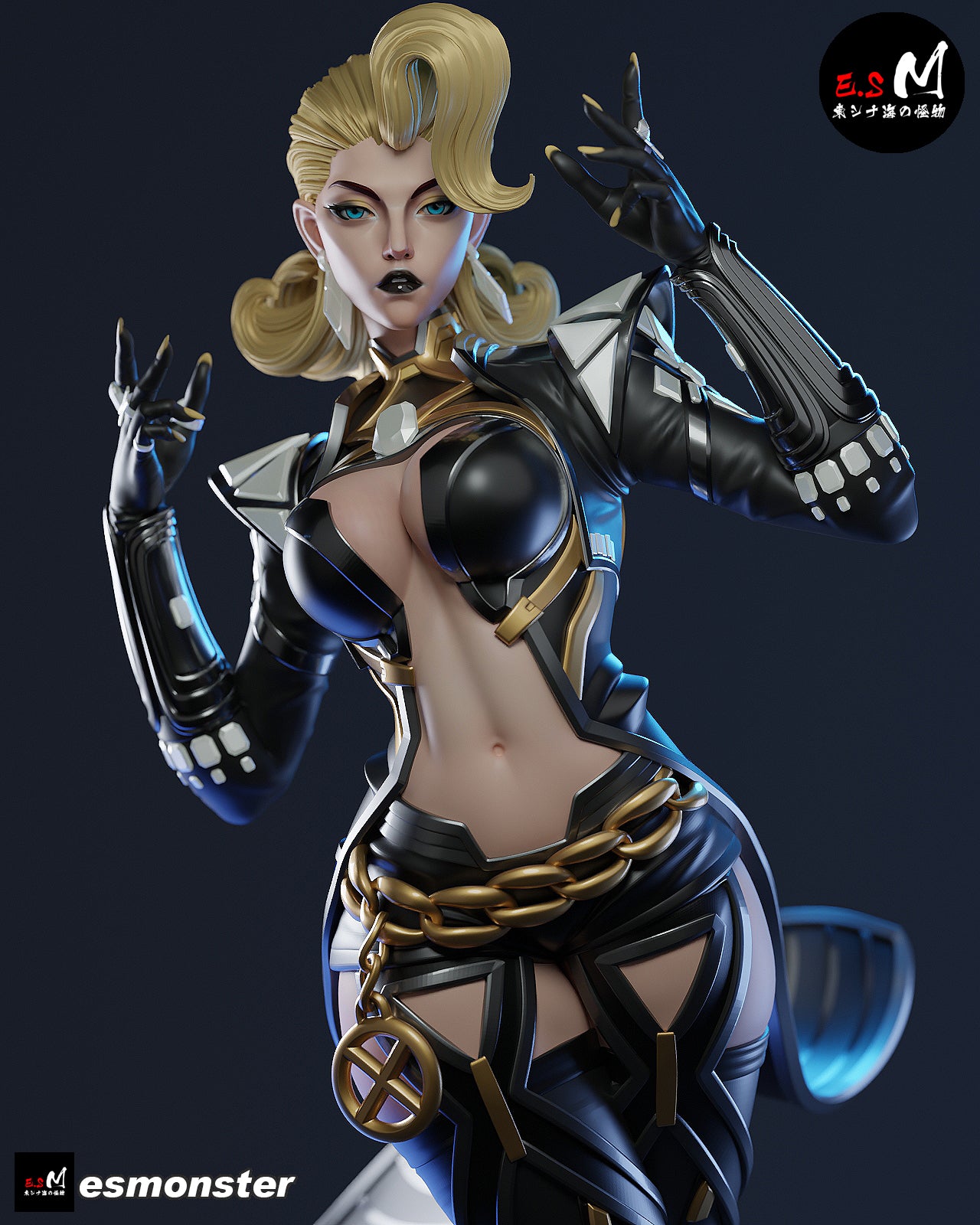 Emma Frost Attack Style X-Men Unpainted Resin Garage Model Kit (1/6-1/12)
