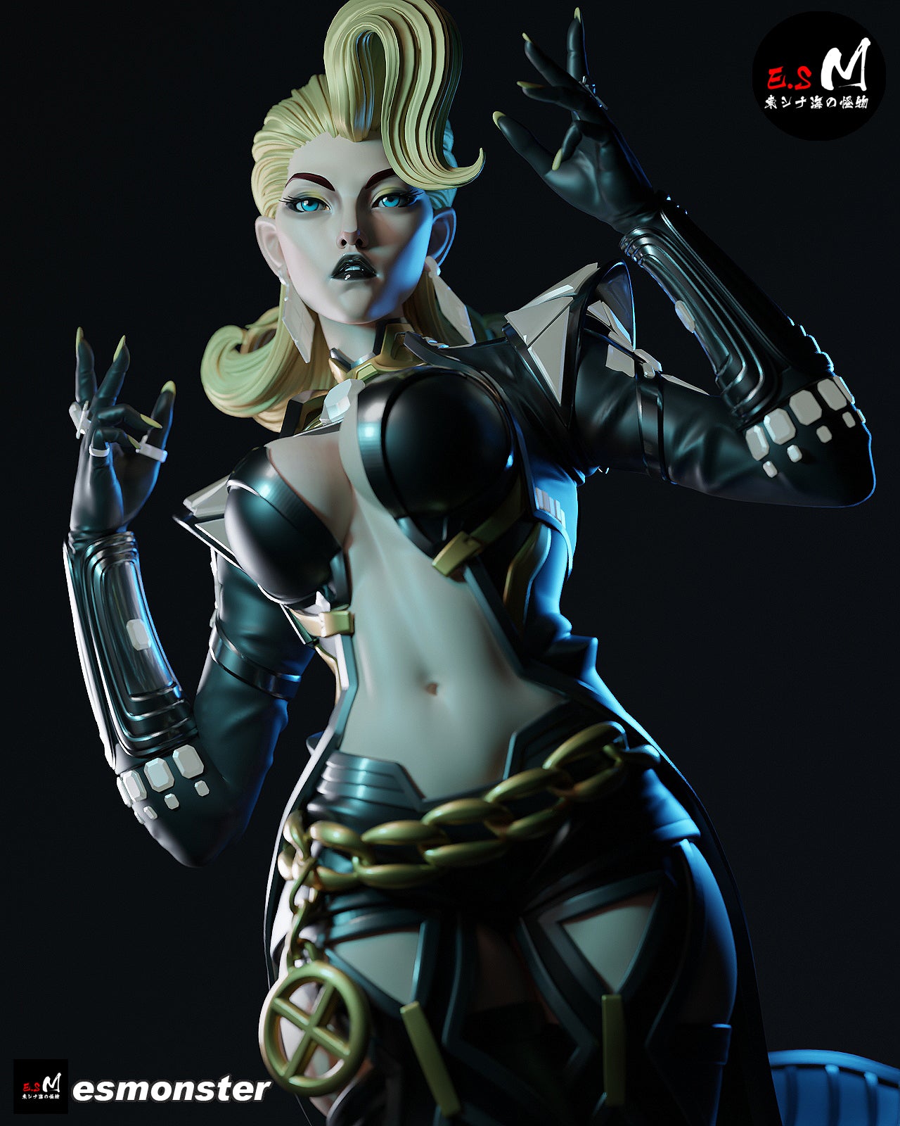 Emma Frost Attack Style X-Men Unpainted Resin Garage Model Kit (1/6-1/12)