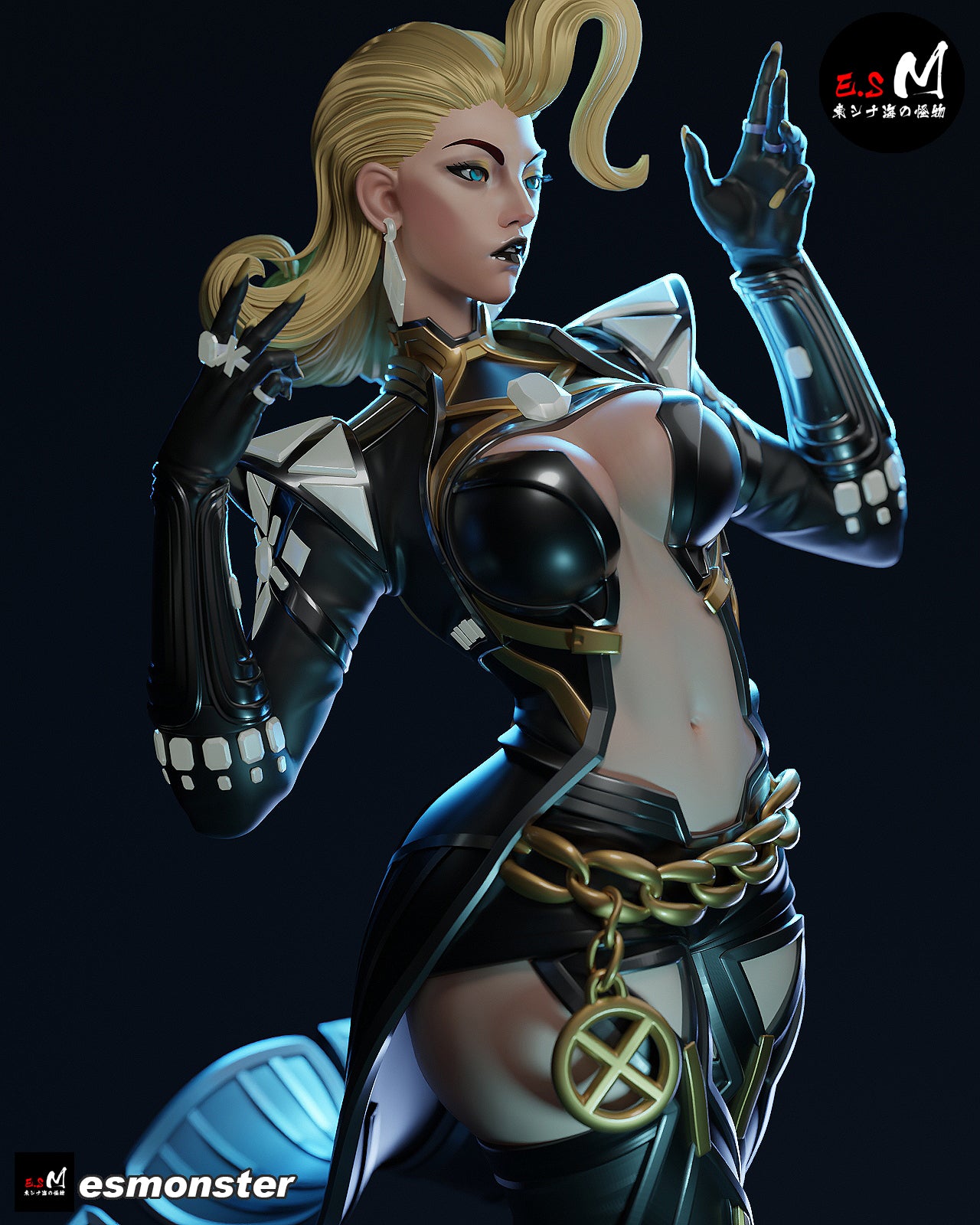 Emma Frost Attack Style X-Men Unpainted Resin Garage Model Kit (1/6-1/12)
