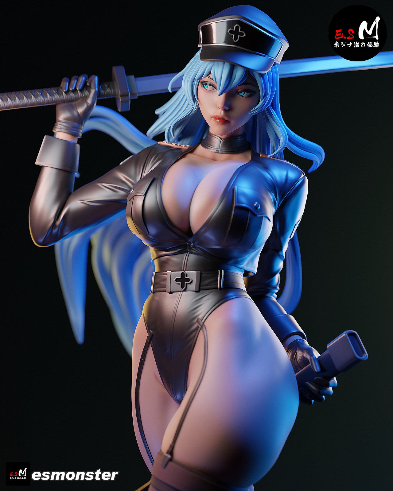Esdeath Style Akame ga Kill Leather Suit Unpainted Resin Garage Kit (1/6-1/12)