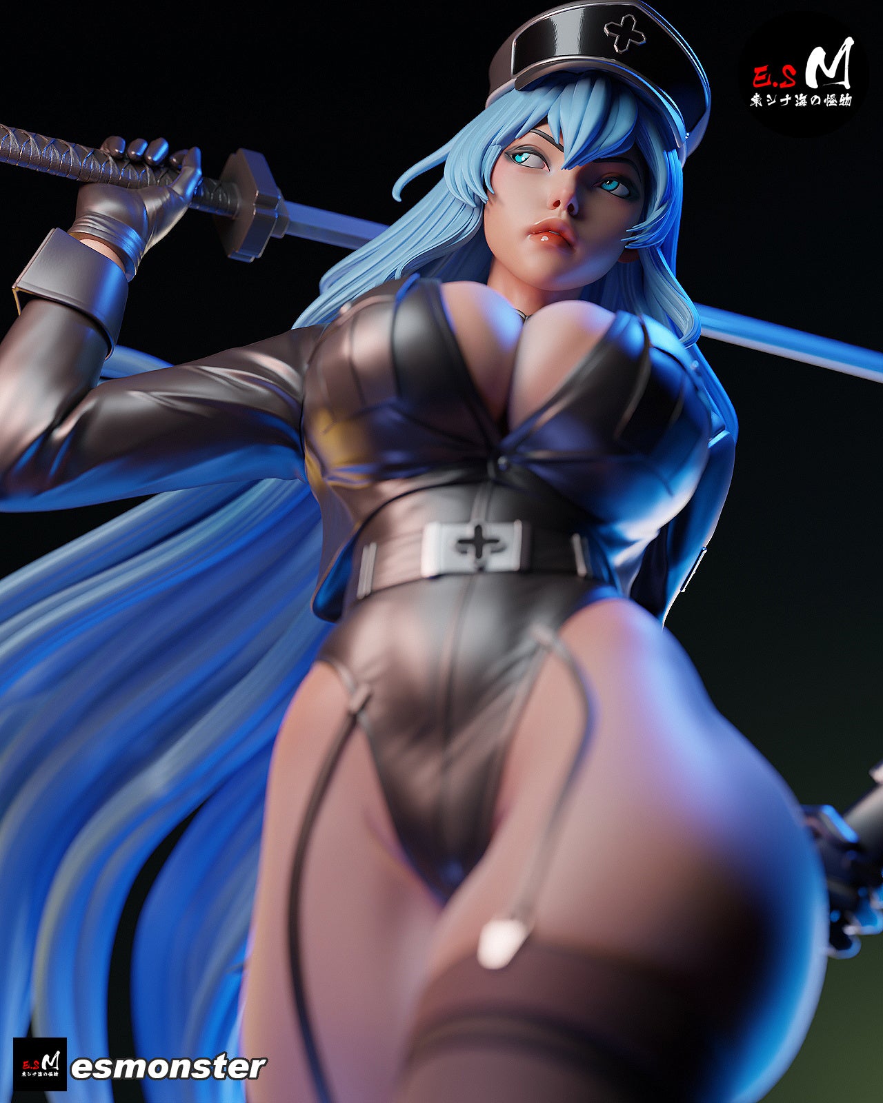Esdeath Style Akame ga Kill Leather Suit Unpainted Resin Garage Kit (1/6-1/12)