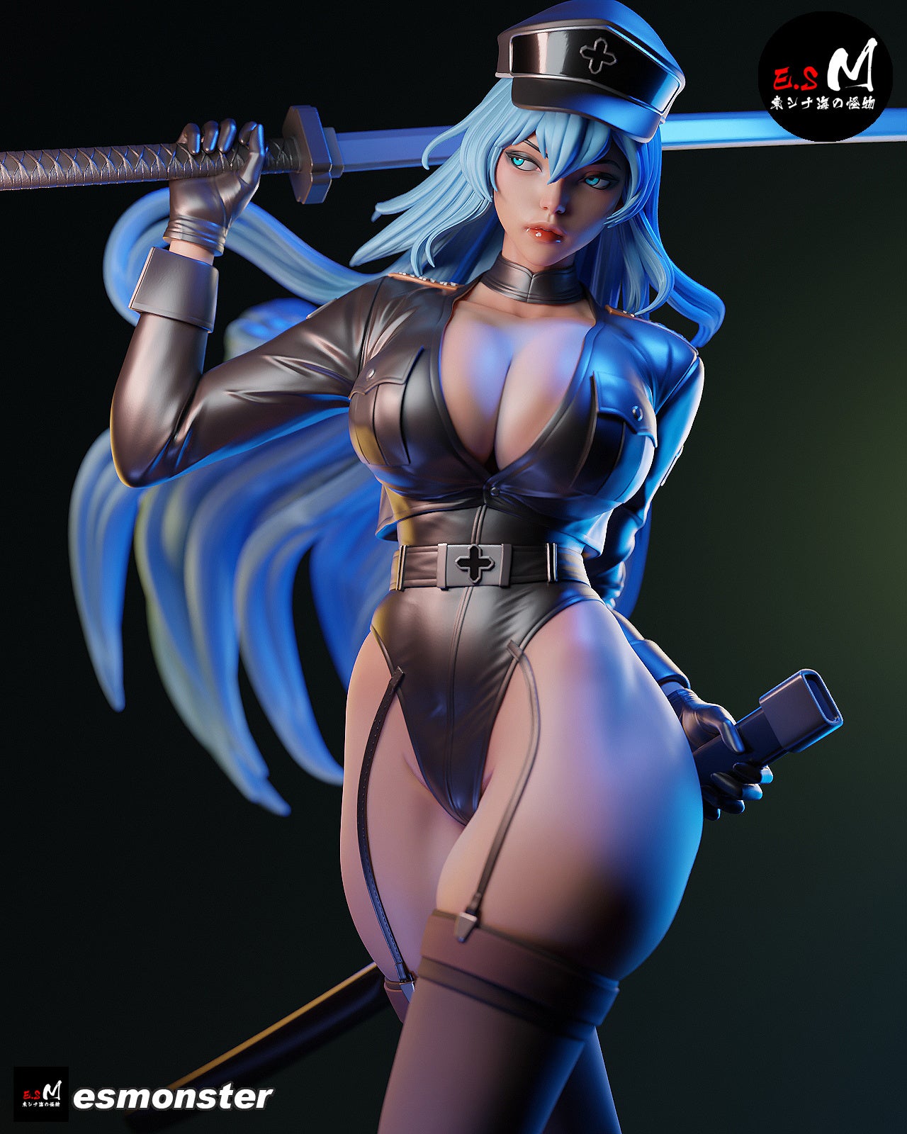 Esdeath Style Akame ga Kill Leather Suit Unpainted Resin Garage Kit (1/6-1/12)