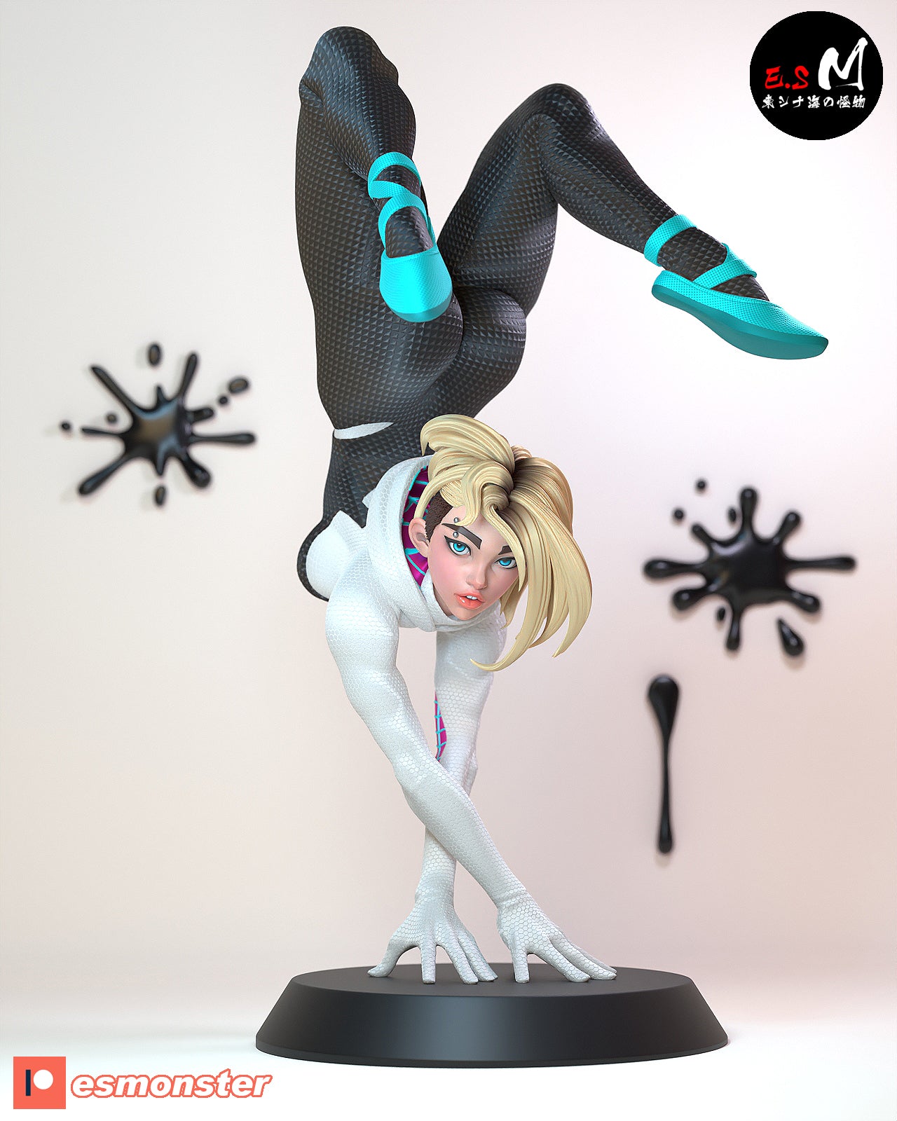 Spider-Gwen Handstand Style Marvel Unpainted Resin Garage Kit (1/6-1/12)