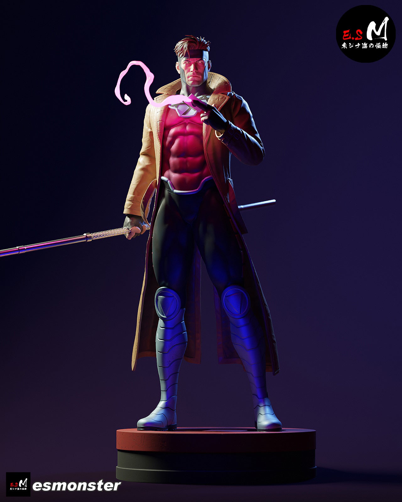 Powered Card Gambit Style X-Men Unpainted Resin Garage Kit (1/6-1/12)