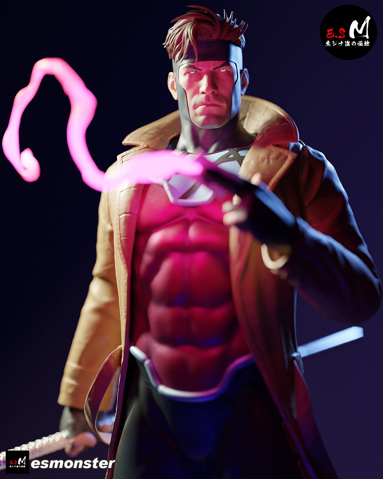 Powered Card Gambit Style X-Men Unpainted Resin Garage Kit (1/6-1/12)