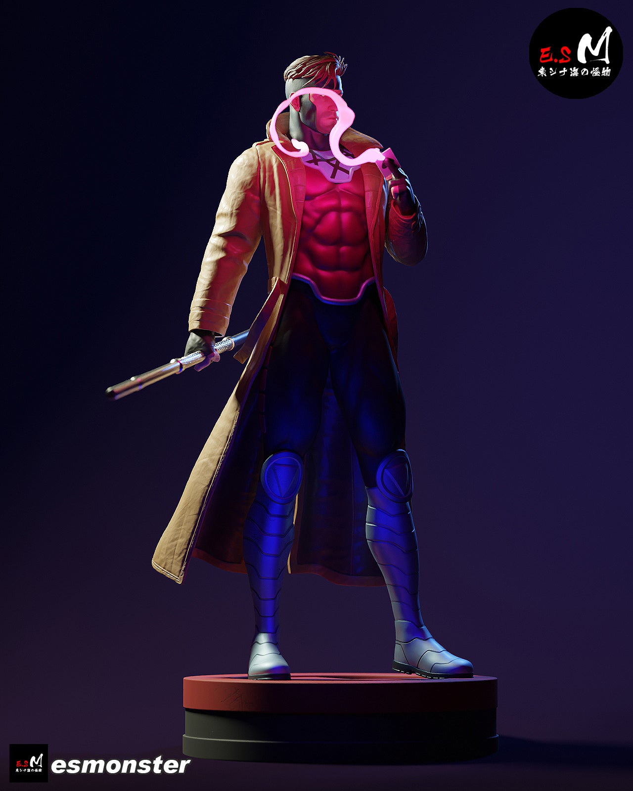 Powered Card Gambit Style X-Men Unpainted Resin Garage Kit (1/6-1/12)