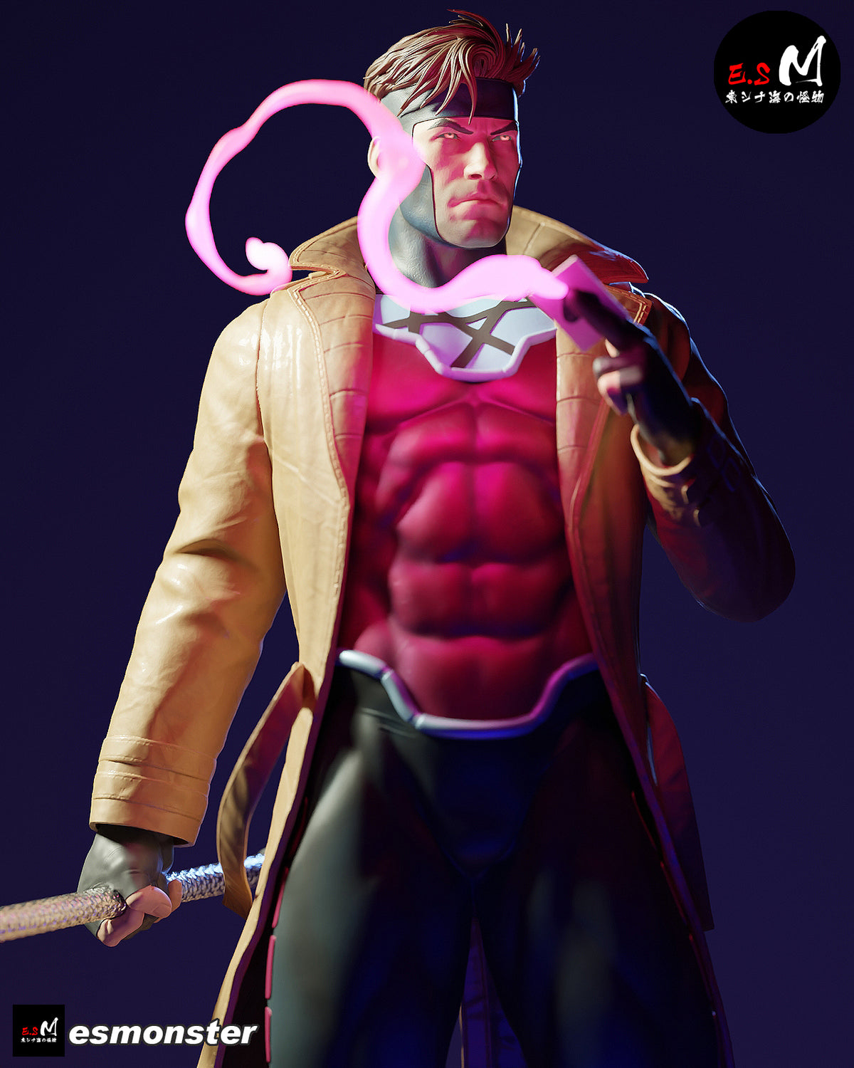 Powered Card Gambit Style X-Men Unpainted Resin Garage Kit (1/6-1/12)