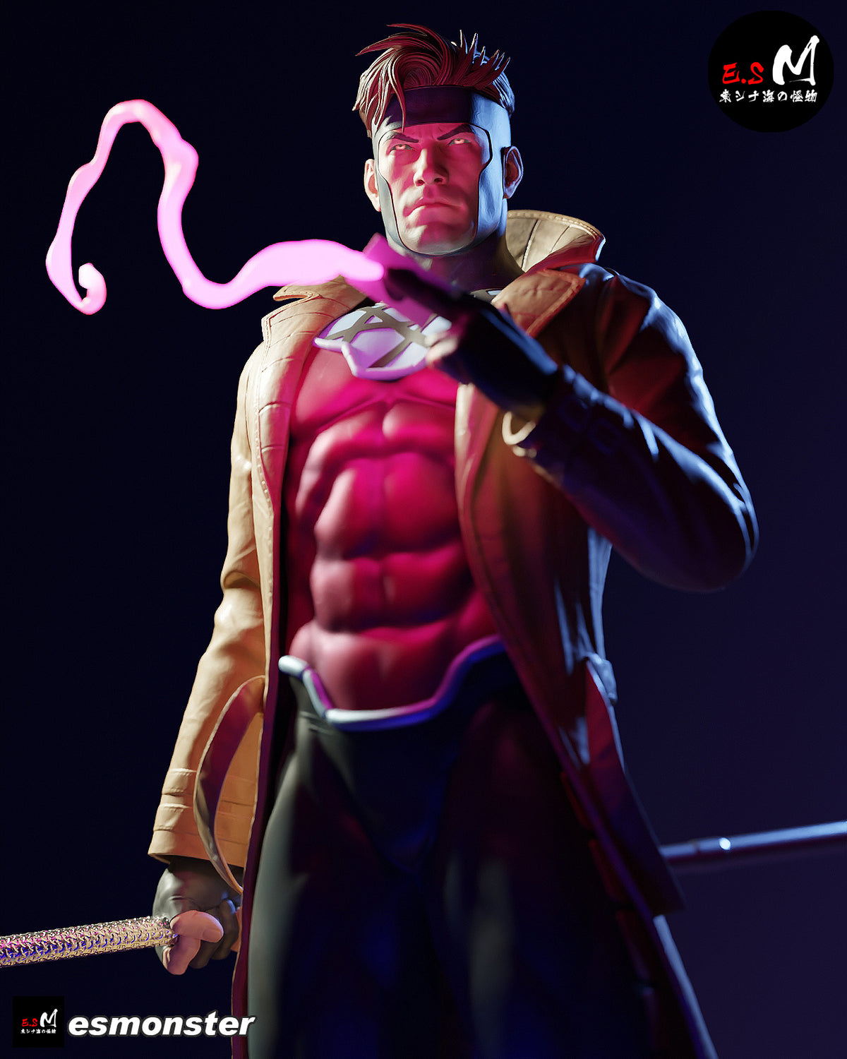 Powered Card Gambit Style X-Men Unpainted Resin Garage Kit (1/6-1/12)