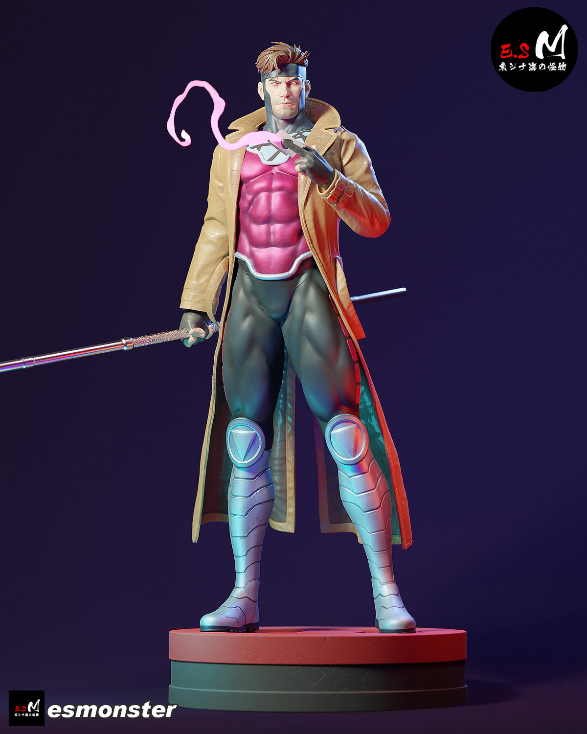 Powered Card Gambit Style X-Men Unpainted Resin Garage Kit (1/6-1/12)