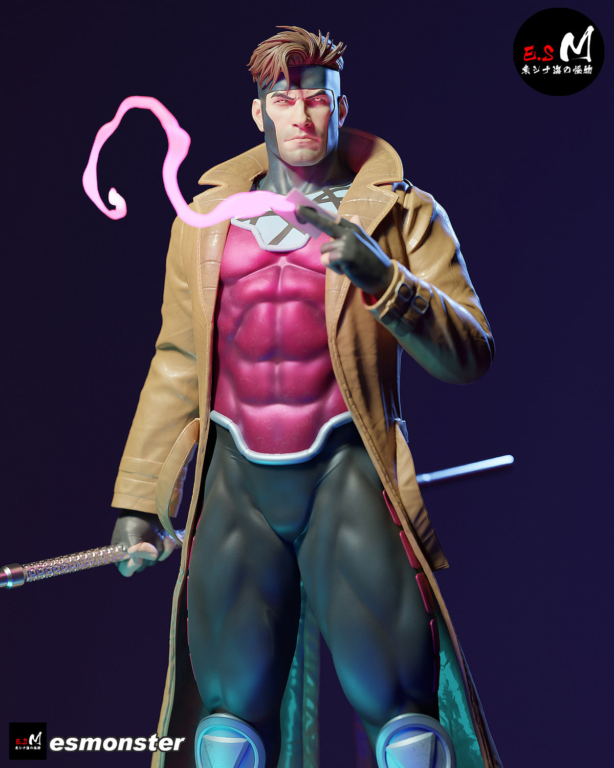 Powered Card Gambit Style X-Men Unpainted Resin Garage Kit (1/6-1/12)