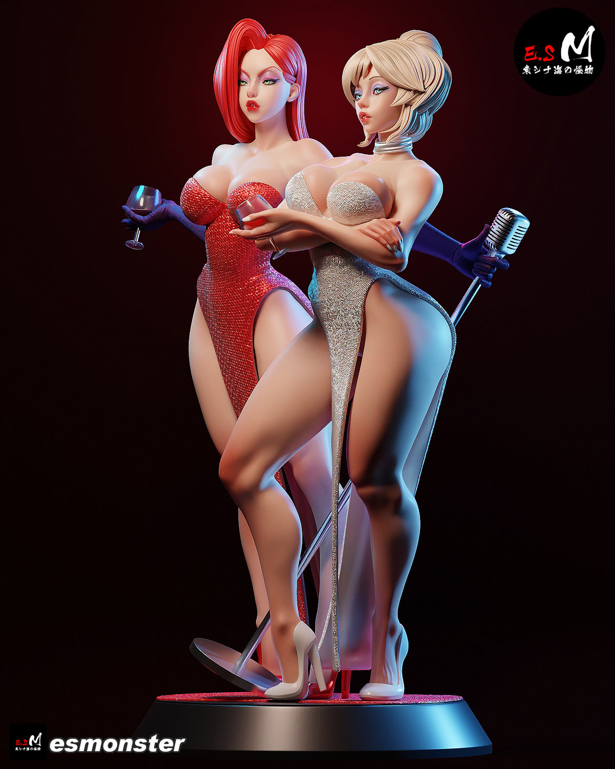 Jessica Rabbit & Holli Would Style Roger Rabbit Resin Garage Kit (1/6-1/12)
