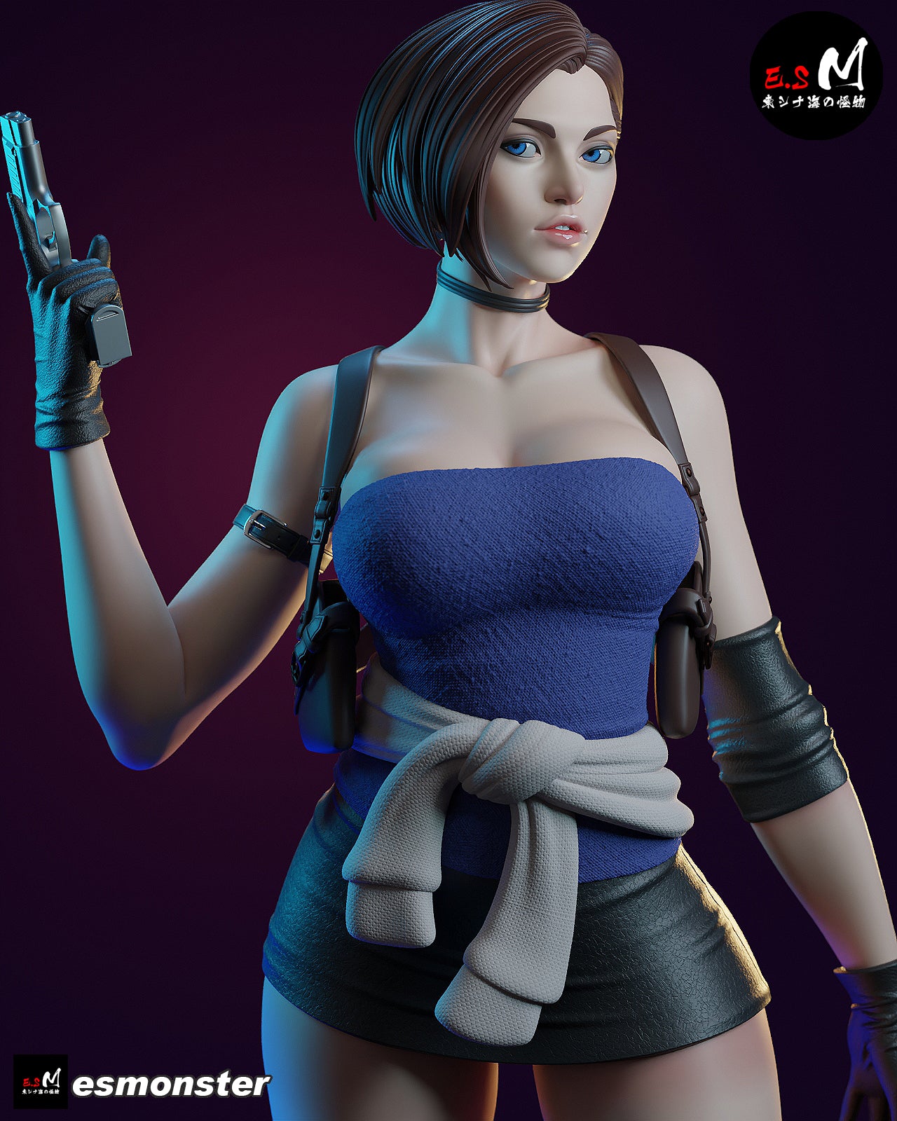 Classic Jill Valentine Style Resident Evil Unpainted Resin Garage Kit (1/6-1/12)