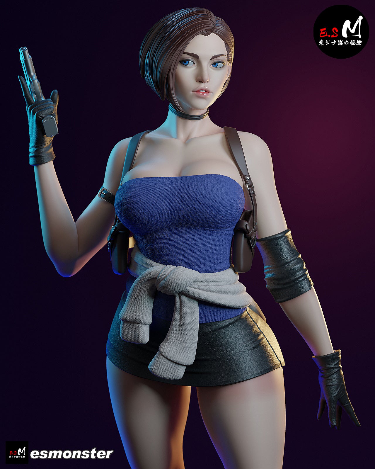 Classic Jill Valentine Style Resident Evil Unpainted Resin Garage Kit (1/6-1/12)