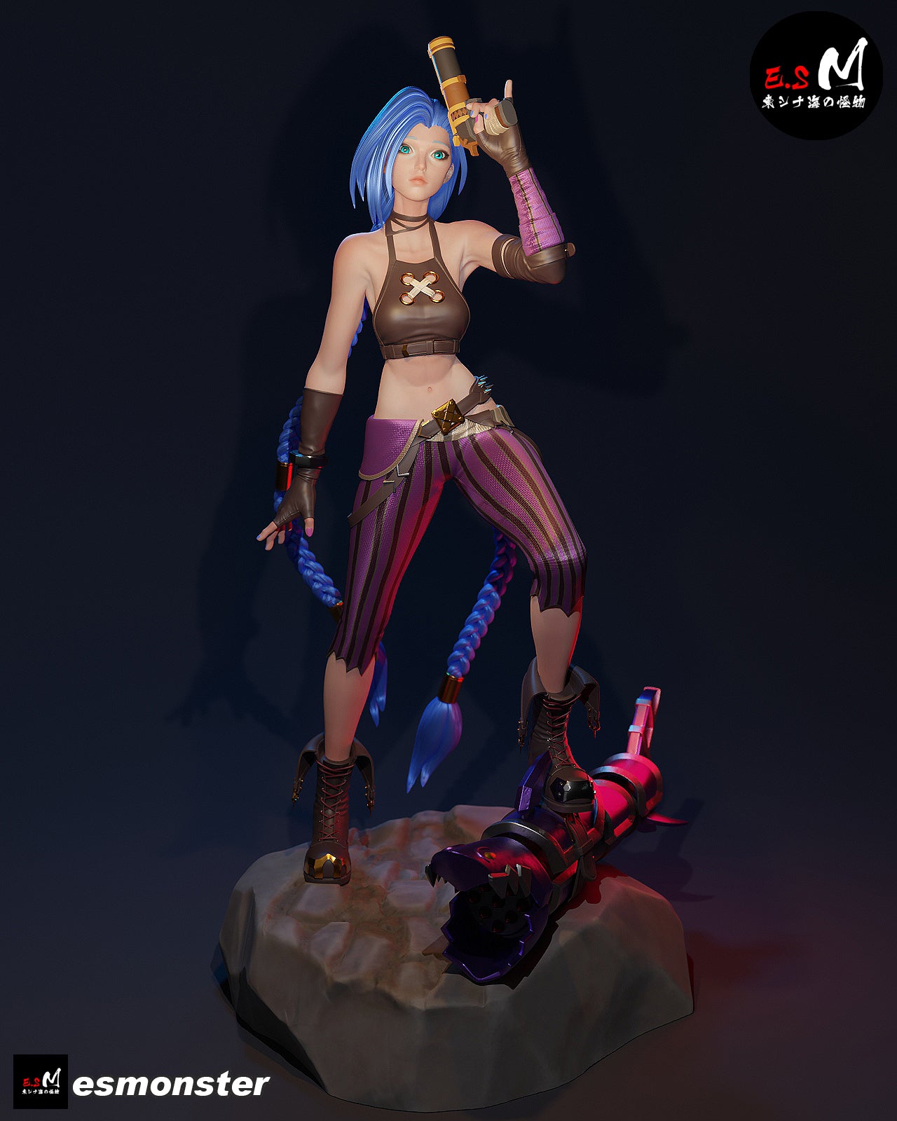 Jinx Fight Ready Style League of Legends Unpainted Resin Garage Kit (1/6-1/12)