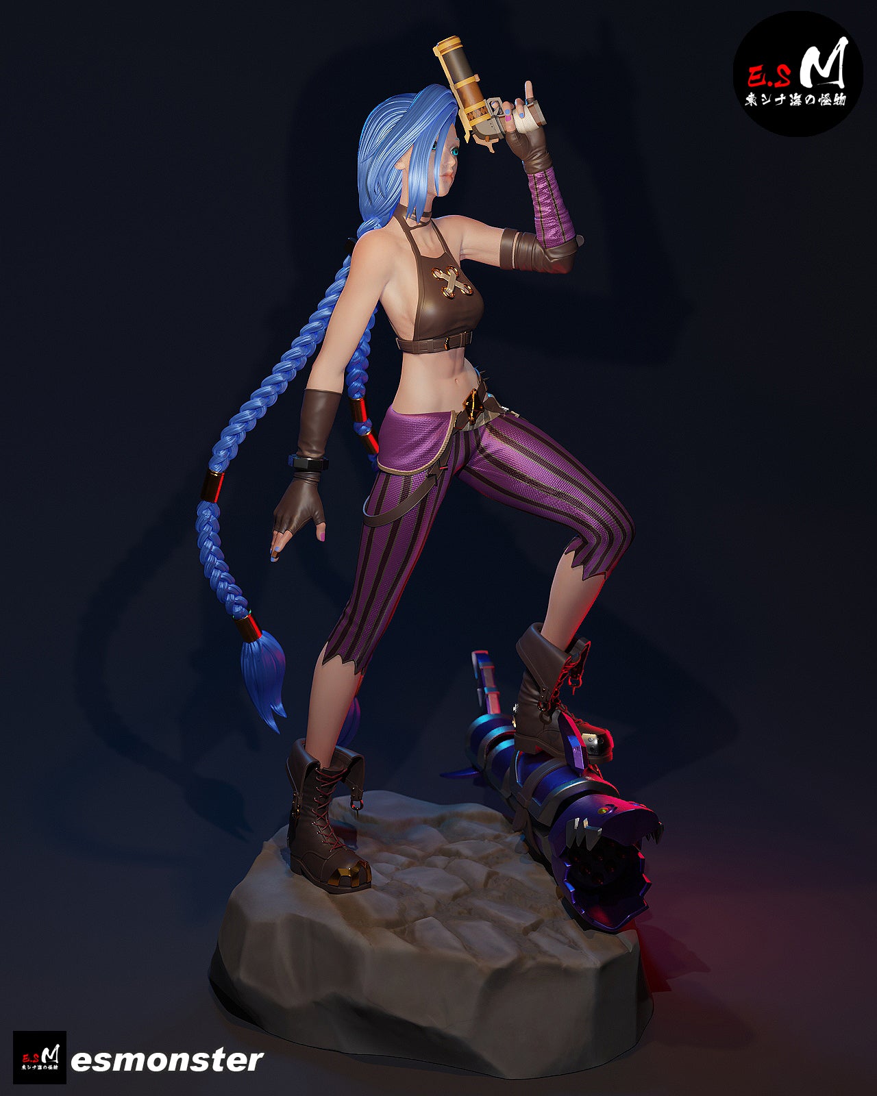 Jinx Fight Ready Style League of Legends Unpainted Resin Garage Kit (1/6-1/12)