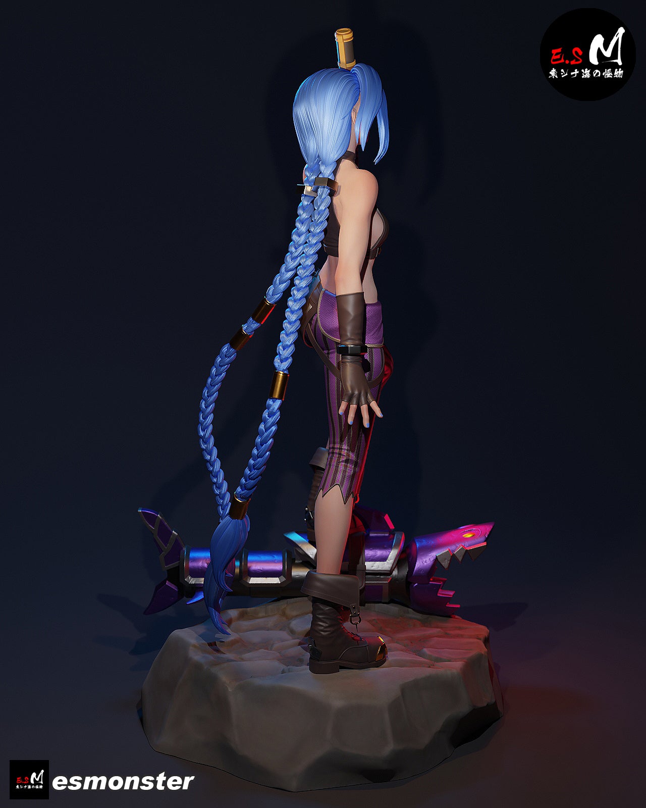 Jinx Fight Ready Style League of Legends Unpainted Resin Garage Kit (1/6-1/12)