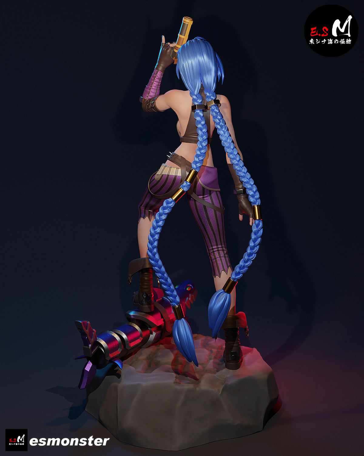 Jinx Fight Ready Style League of Legends Unpainted Resin Garage Kit (1/6-1/12)