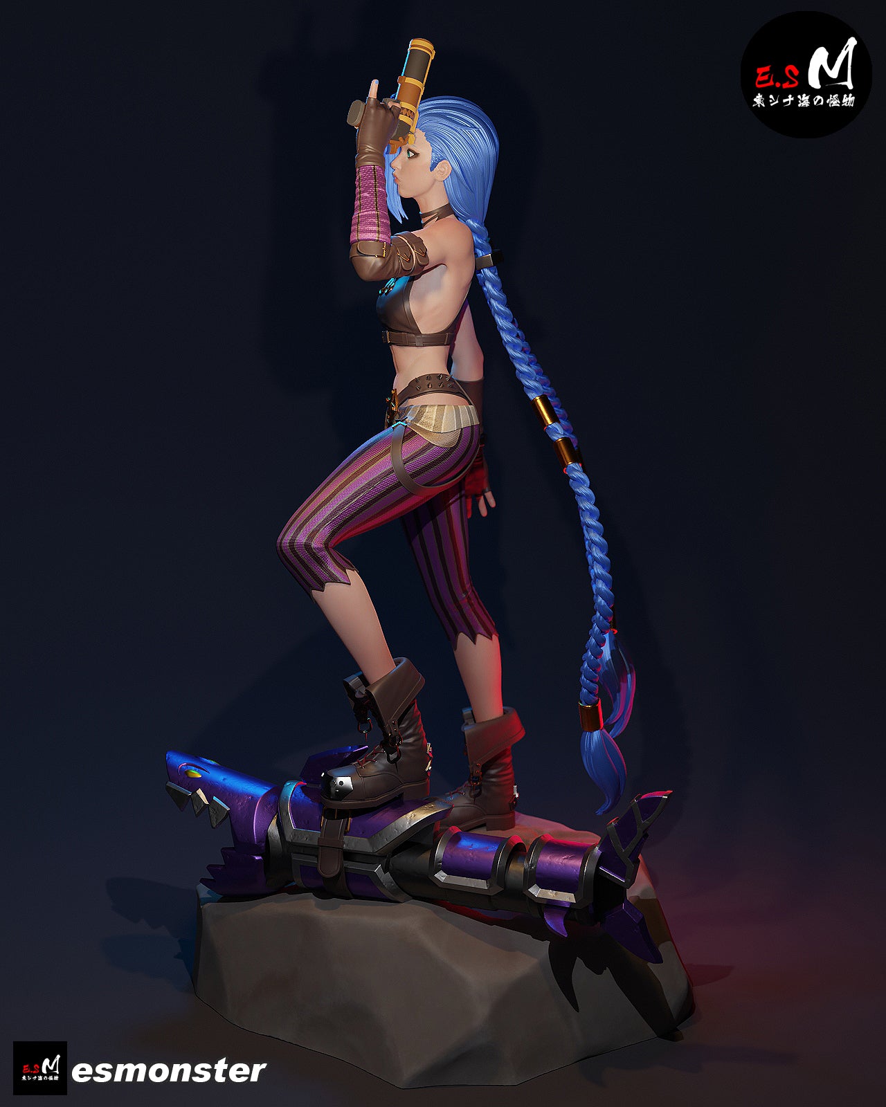 Jinx Fight Ready Style League of Legends Unpainted Resin Garage Kit (1/6-1/12)