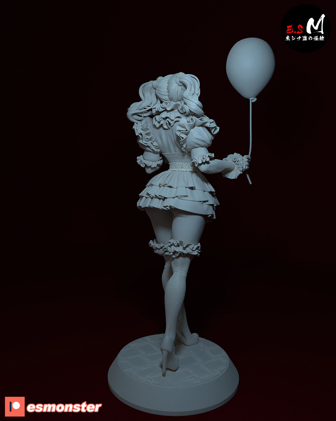 Pennywise Female Style It Horror Unpainted Resin Garage Model Kit (1/6-1/12)