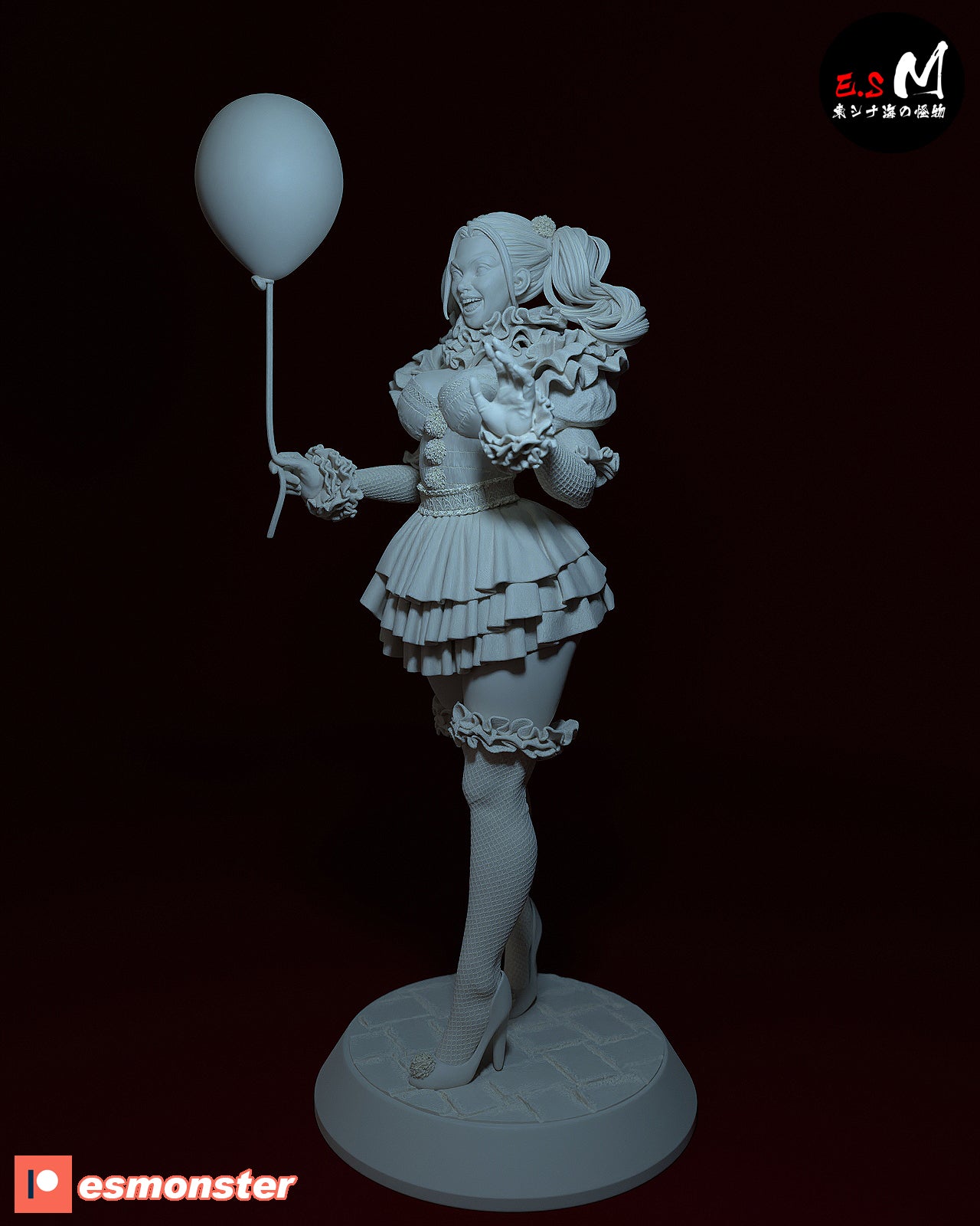 Pennywise Female Style It Horror Unpainted Resin Garage Model Kit (1/6-1/12)
