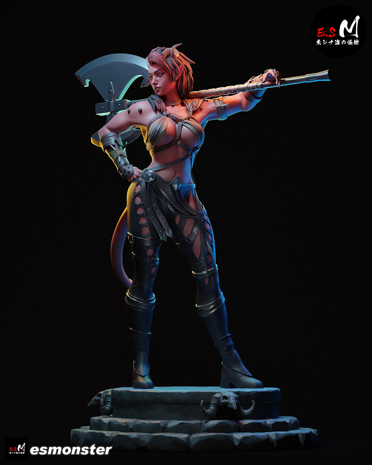 Axe Master Karlach Style Baldur's Gate Unpainted Resin Kit (1/6-1/12)