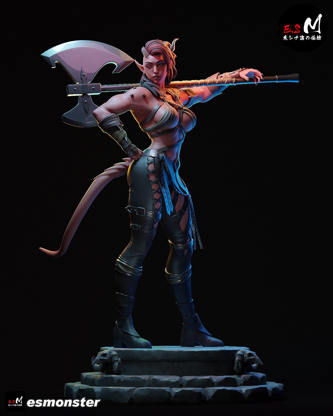 Axe Master Karlach Style Baldur's Gate Unpainted Resin Kit (1/6-1/12)