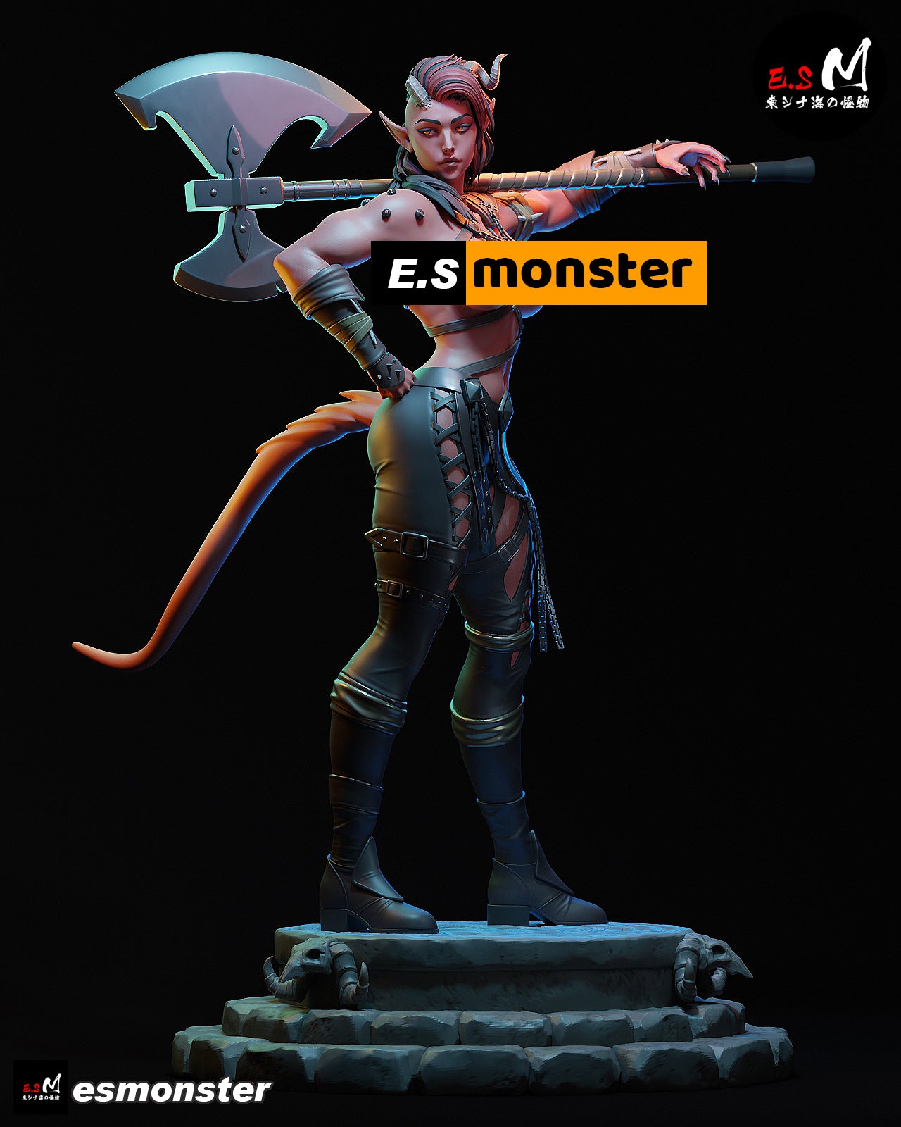 Axe Master Karlach Style Baldur's Gate Unpainted Resin Kit (1/6-1/12)