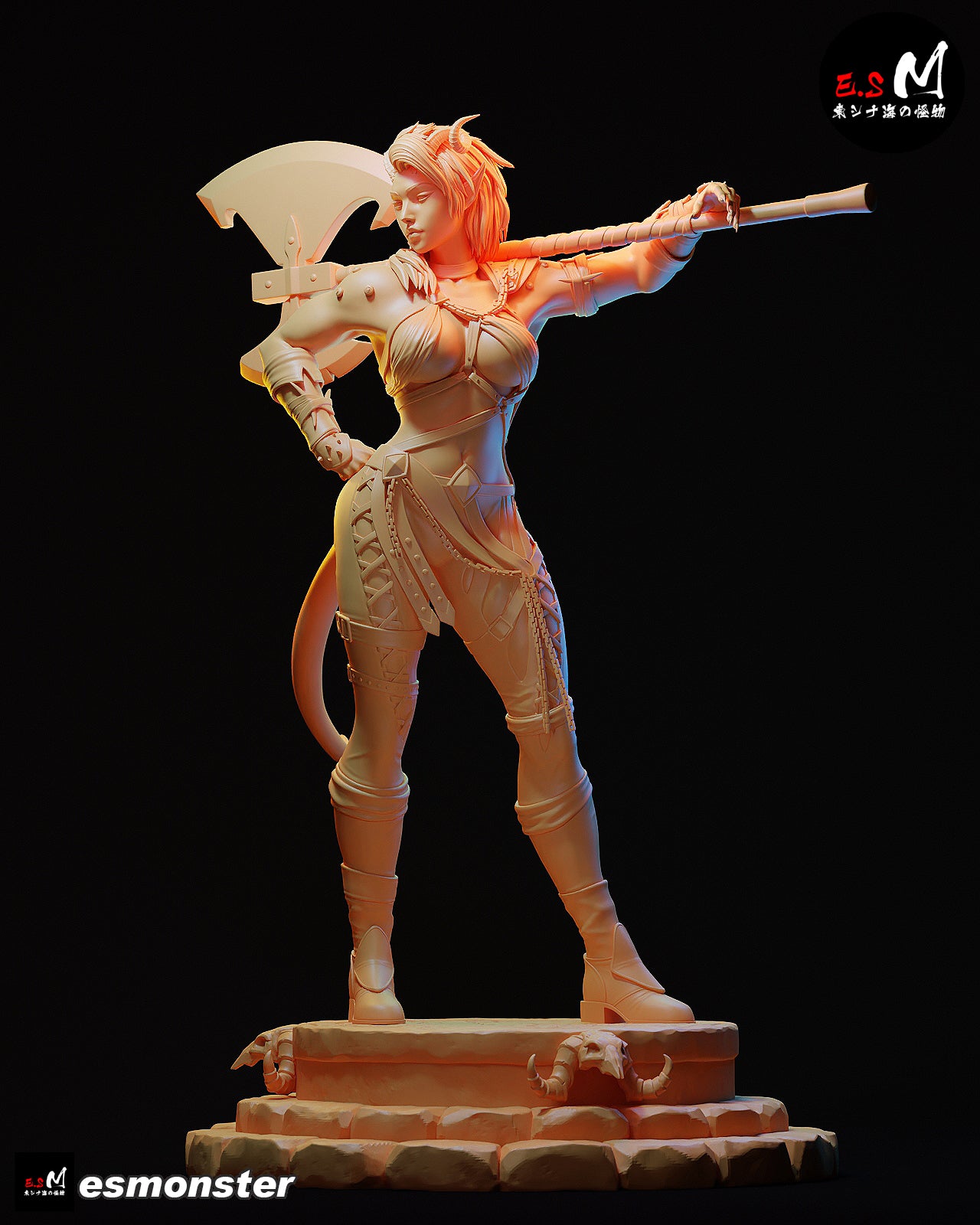 Axe Master Karlach Style Baldur's Gate Unpainted Resin Kit (1/6-1/12)