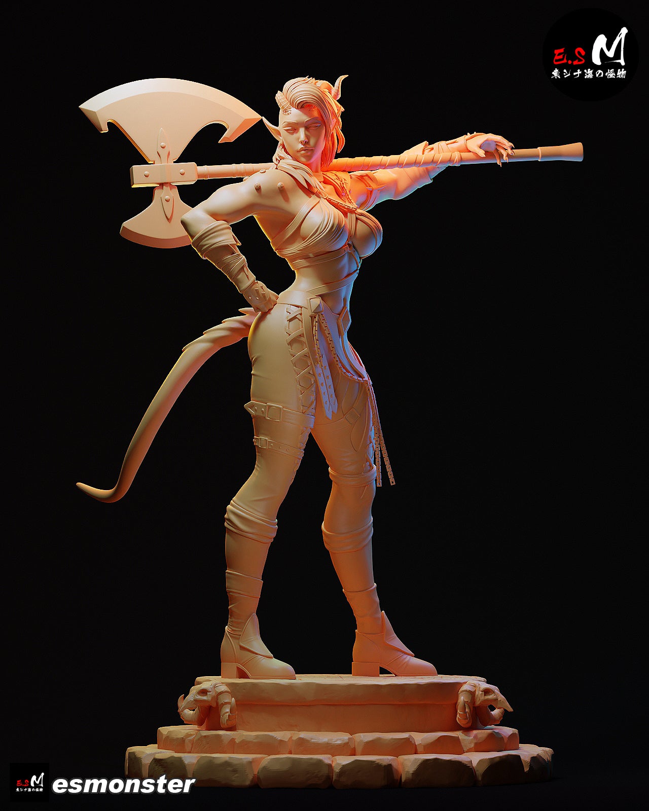 Axe Master Karlach Style Baldur's Gate Unpainted Resin Kit (1/6-1/12)