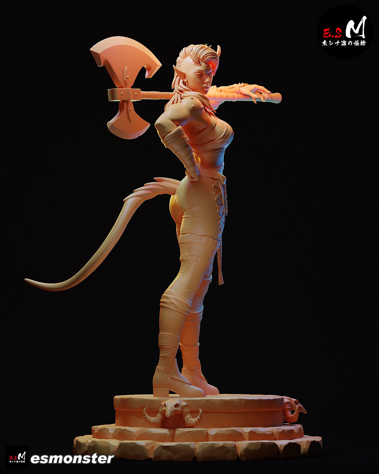 Axe Master Karlach Style Baldur's Gate Unpainted Resin Kit (1/6-1/12)