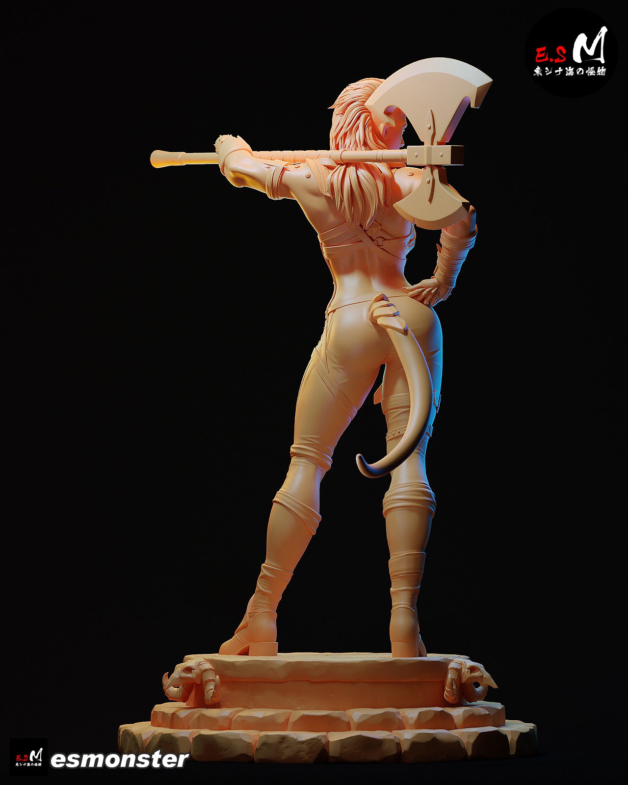 Axe Master Karlach Style Baldur's Gate Unpainted Resin Kit (1/6-1/12)