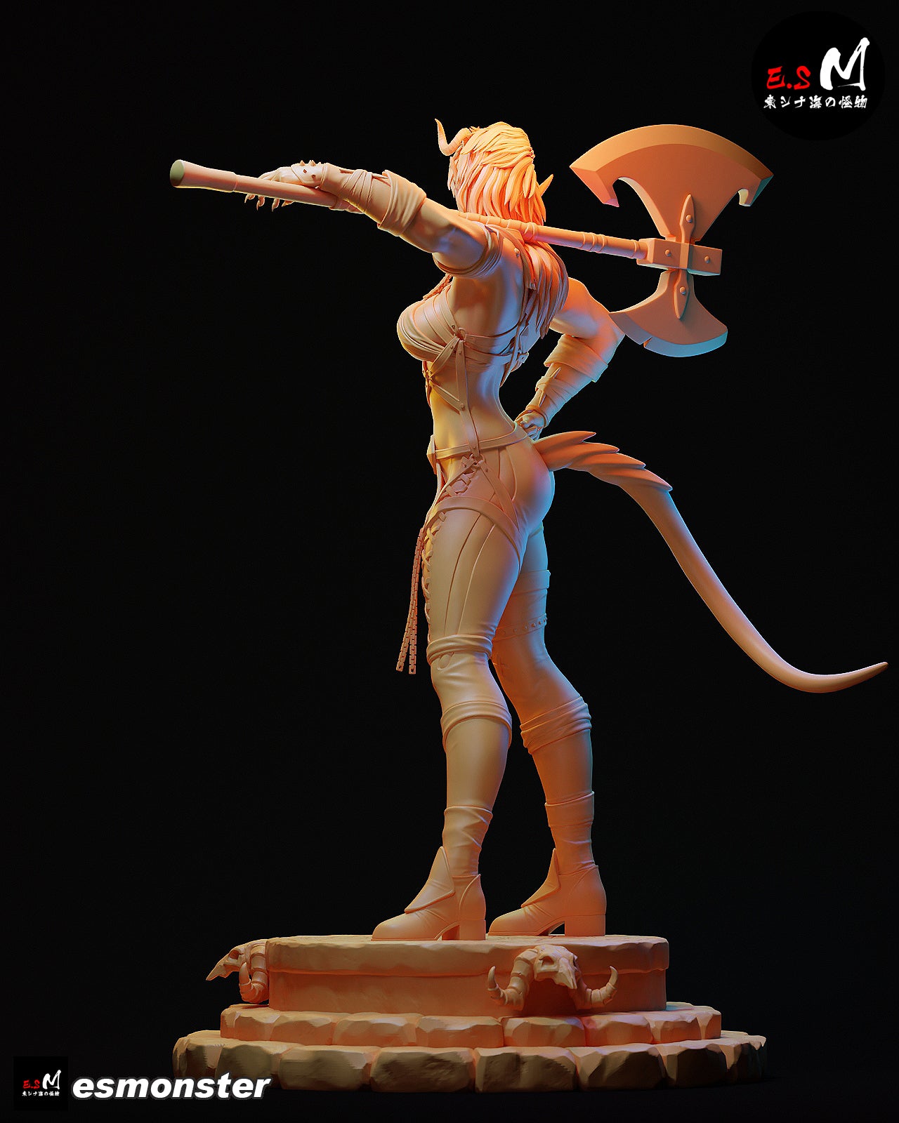 Axe Master Karlach Style Baldur's Gate Unpainted Resin Kit (1/6-1/12)