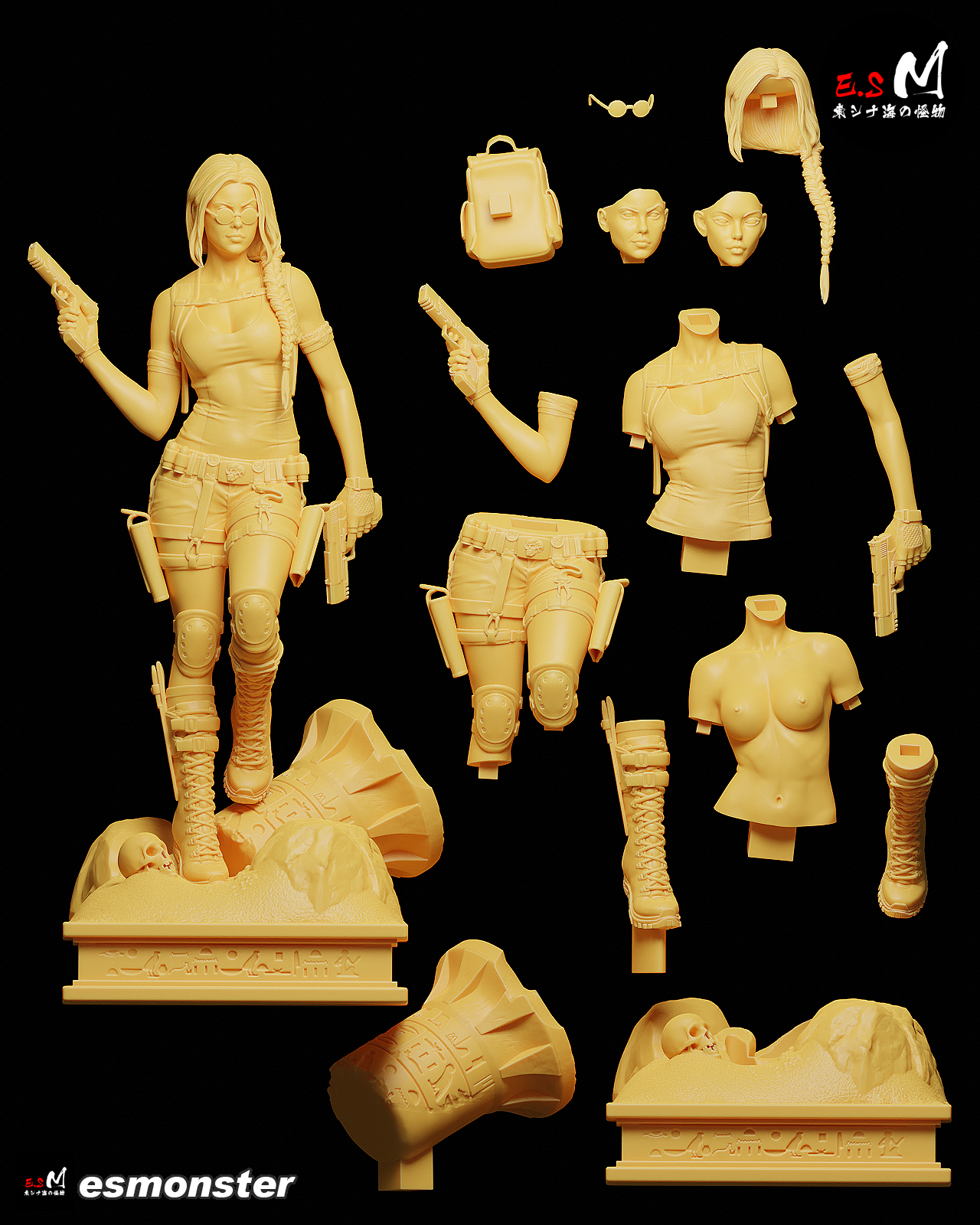 Lara Croft Confident Style Tomb Raider Unpainted Resin Garage Kit (1/6-1/12)