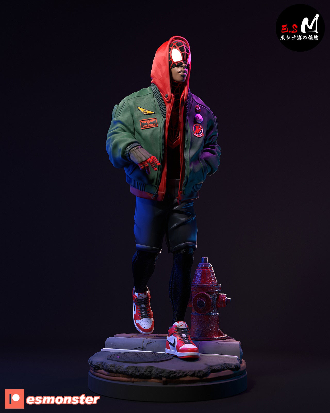 Miles Morales Unmasked Style Marvel Unpainted Resin Garage Model Kit (1/6-1/12)